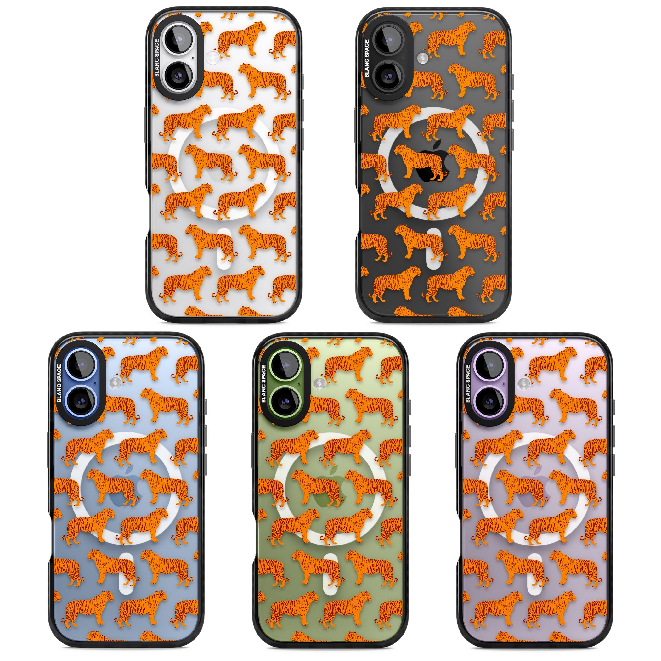 Tiger Pattern iPhone 17 Impact Pro Black Phone Case APT Impact Protection