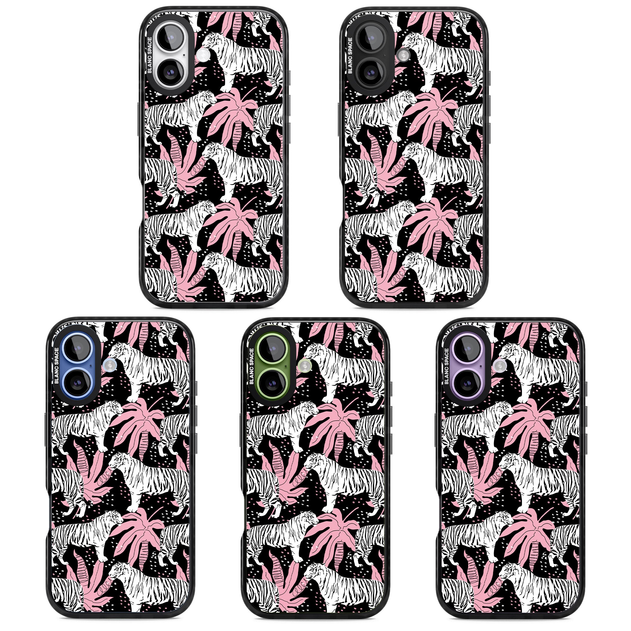 Pink Jungle Tiger iPhone 17 Impact Pro Black Phone Case APT Impact Protection