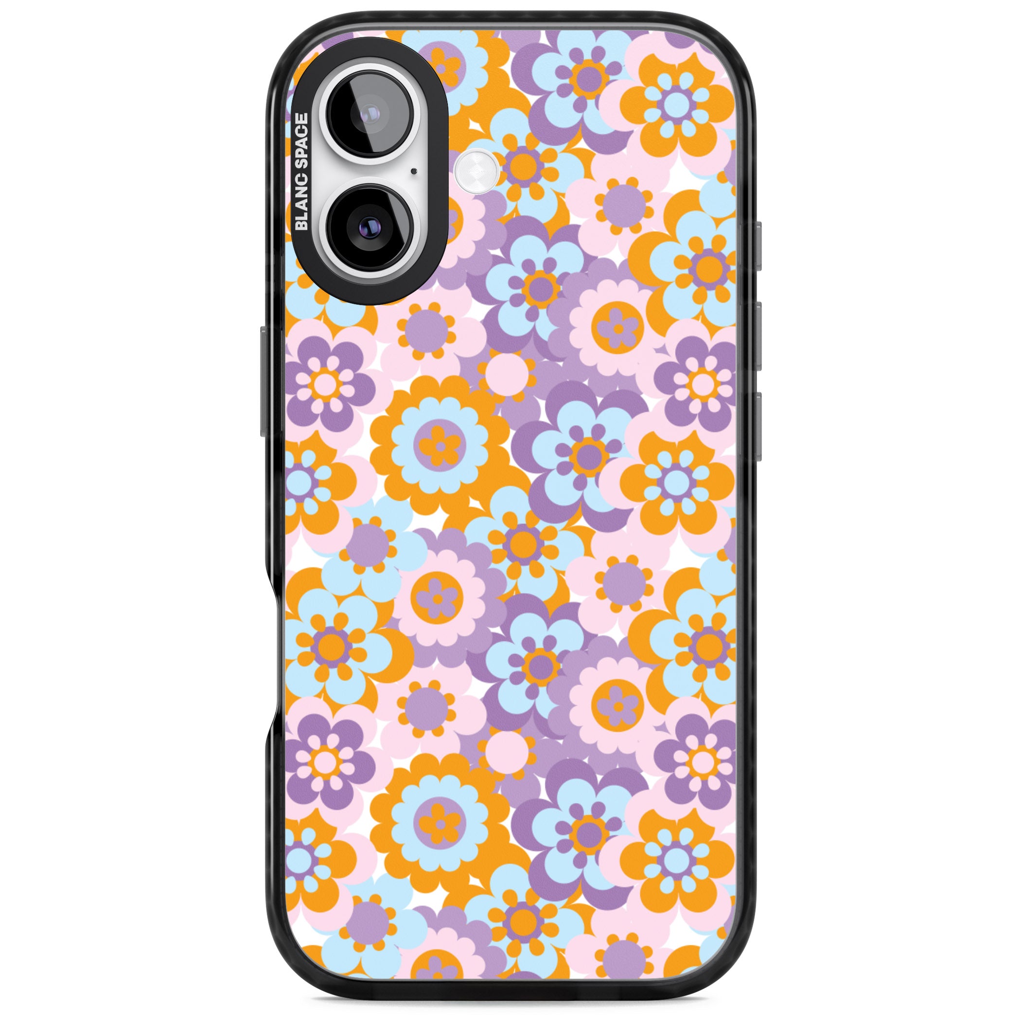 Flower Power Pattern iPhone 17 Impact Pro Black Phone Case
