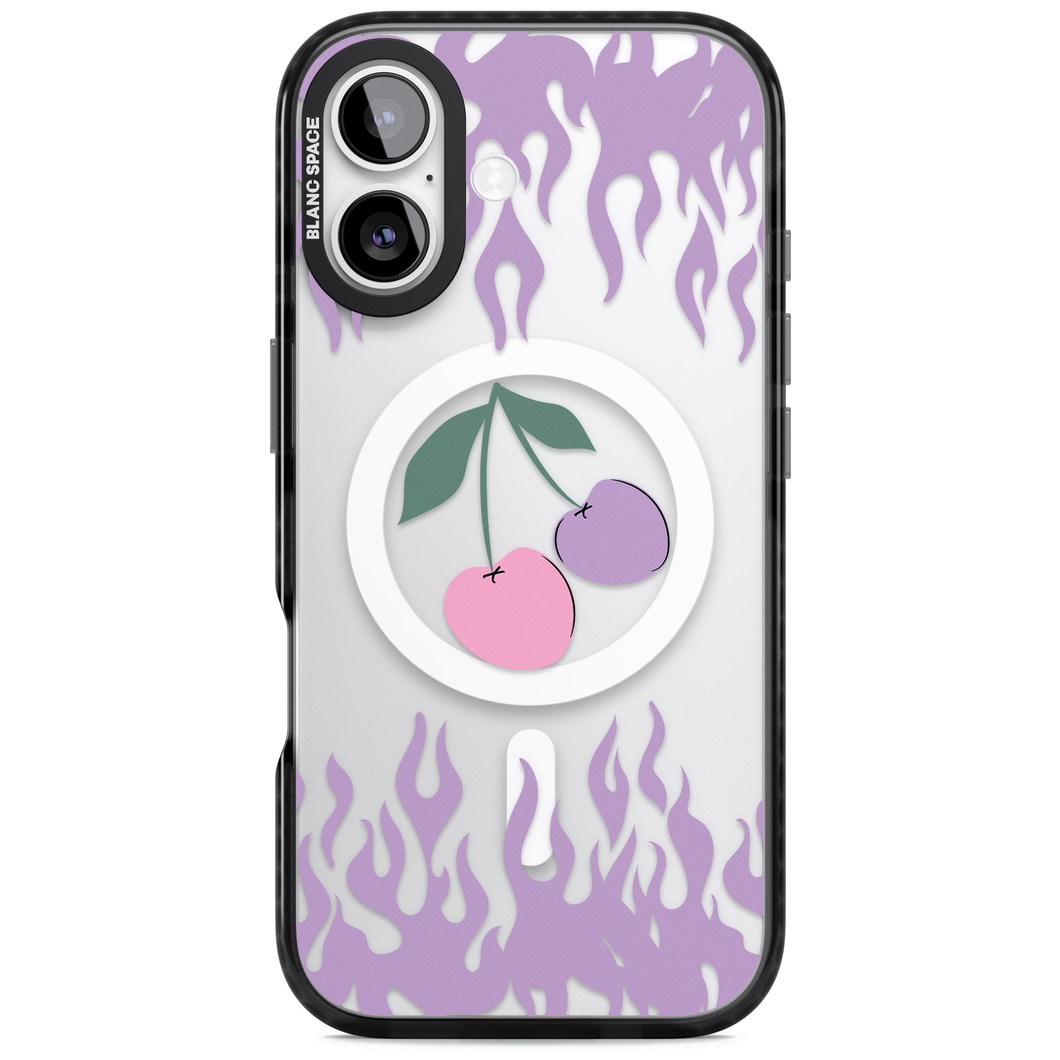 Cherries N' Flames iPhone 17 Impact Pro Black Phone Case