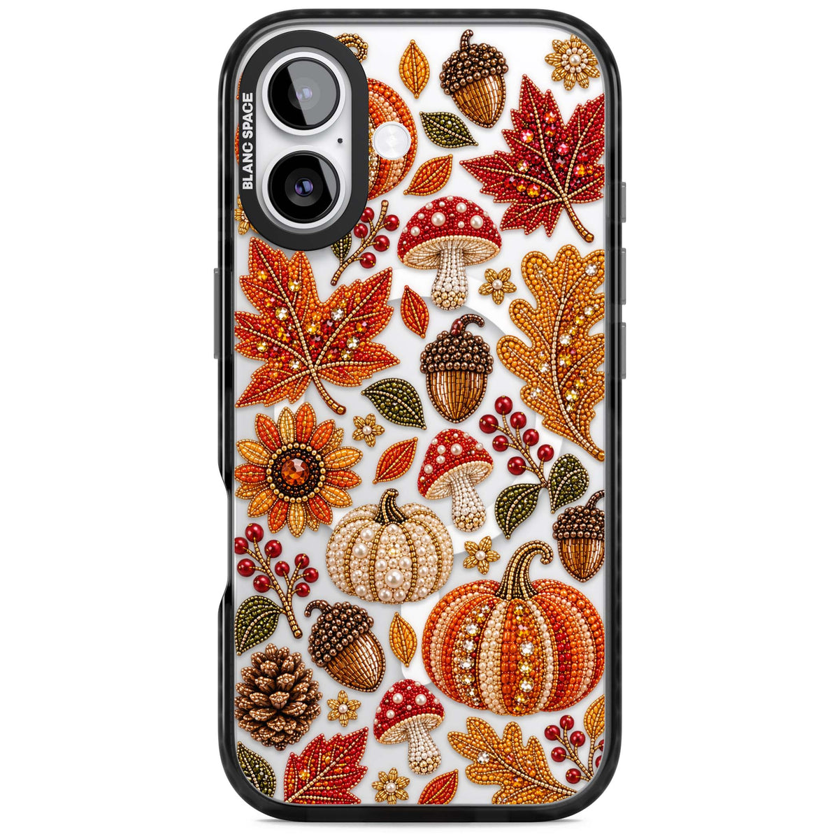 Beaded Autumn iPhone case | Black Impact Magsafe case for iPhone 17