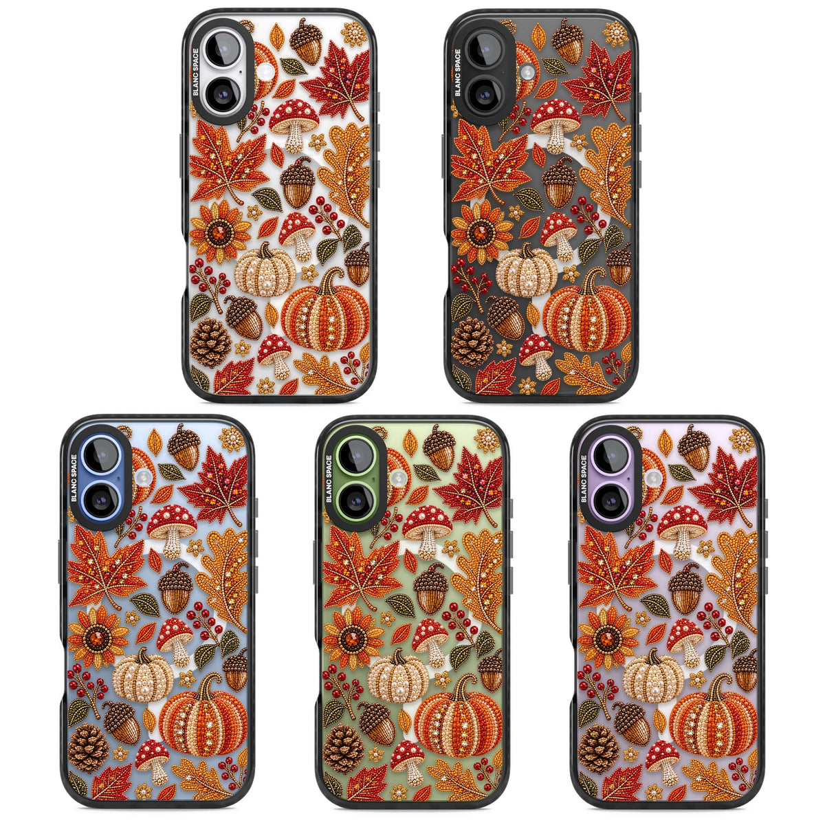 Beaded Autumn iPhone case | Black Impact Magsafe case for iPhone 17