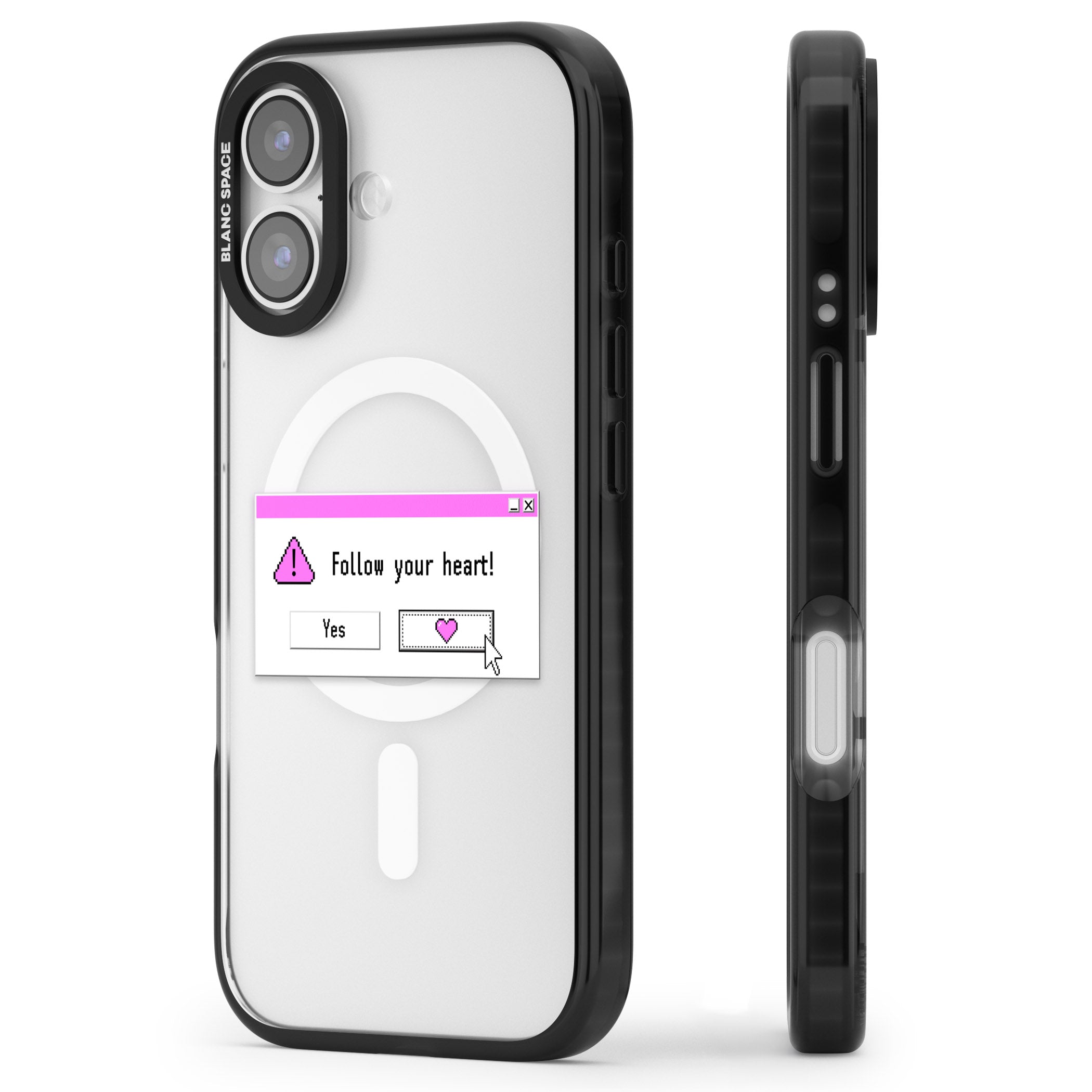 Follow Your Heart.Exe iPhone 17 Impact Pro Black Phone Case Side Profile