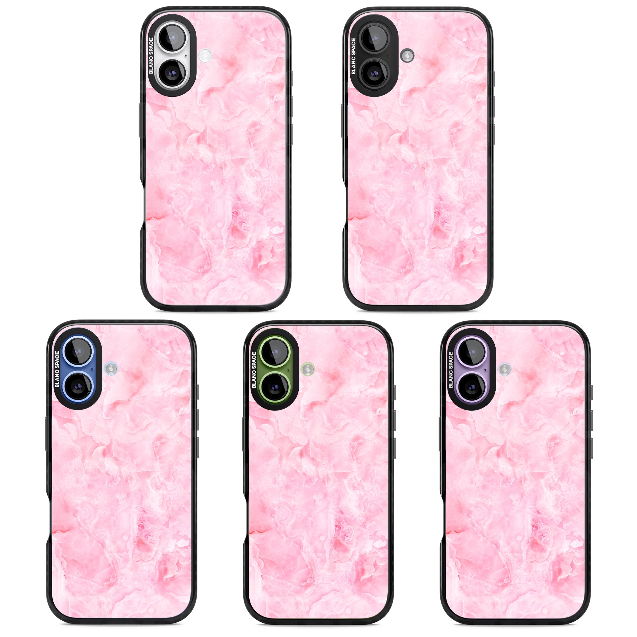 Pink Onyx Marble iPhone 17 Impact Pro Black Phone Case APT Impact Protection