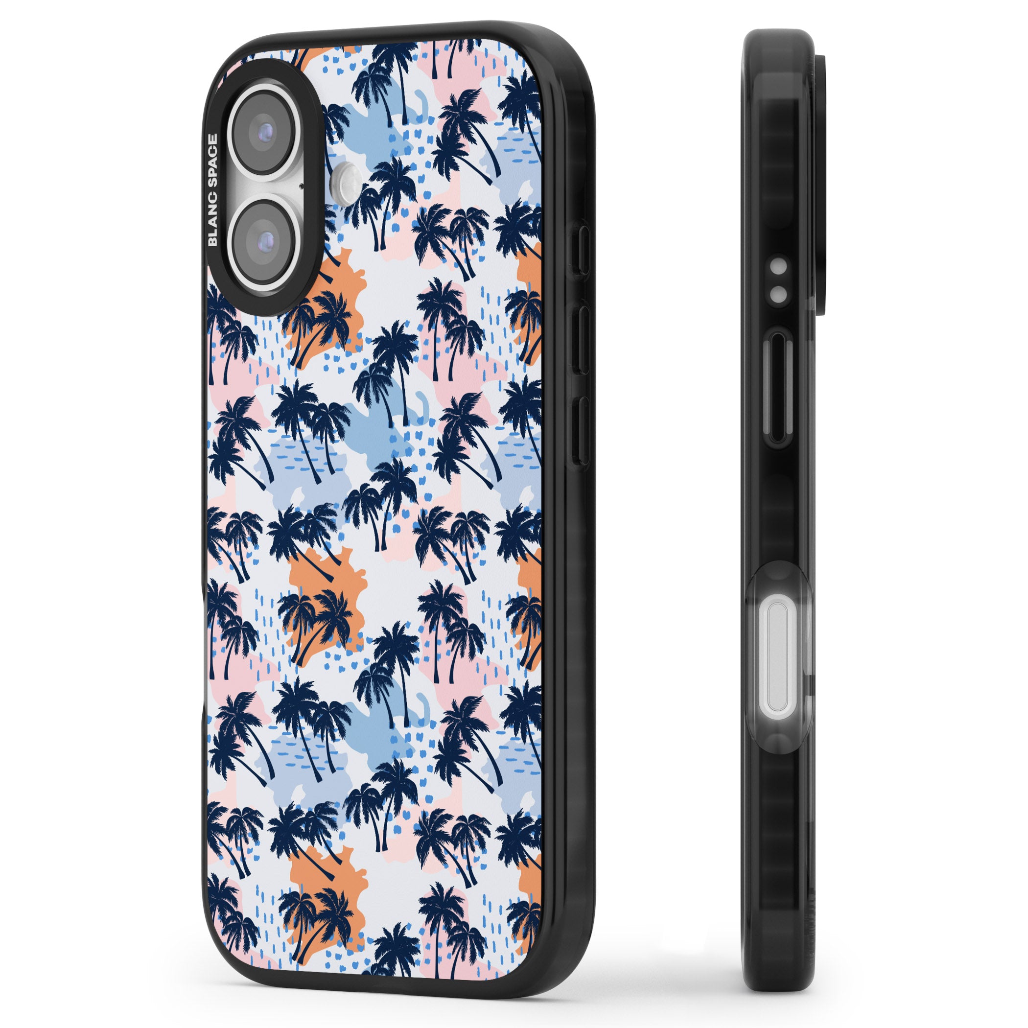 Tropical Vibes Palm iPhone 17 Impact Pro Black Phone Case Side Profile