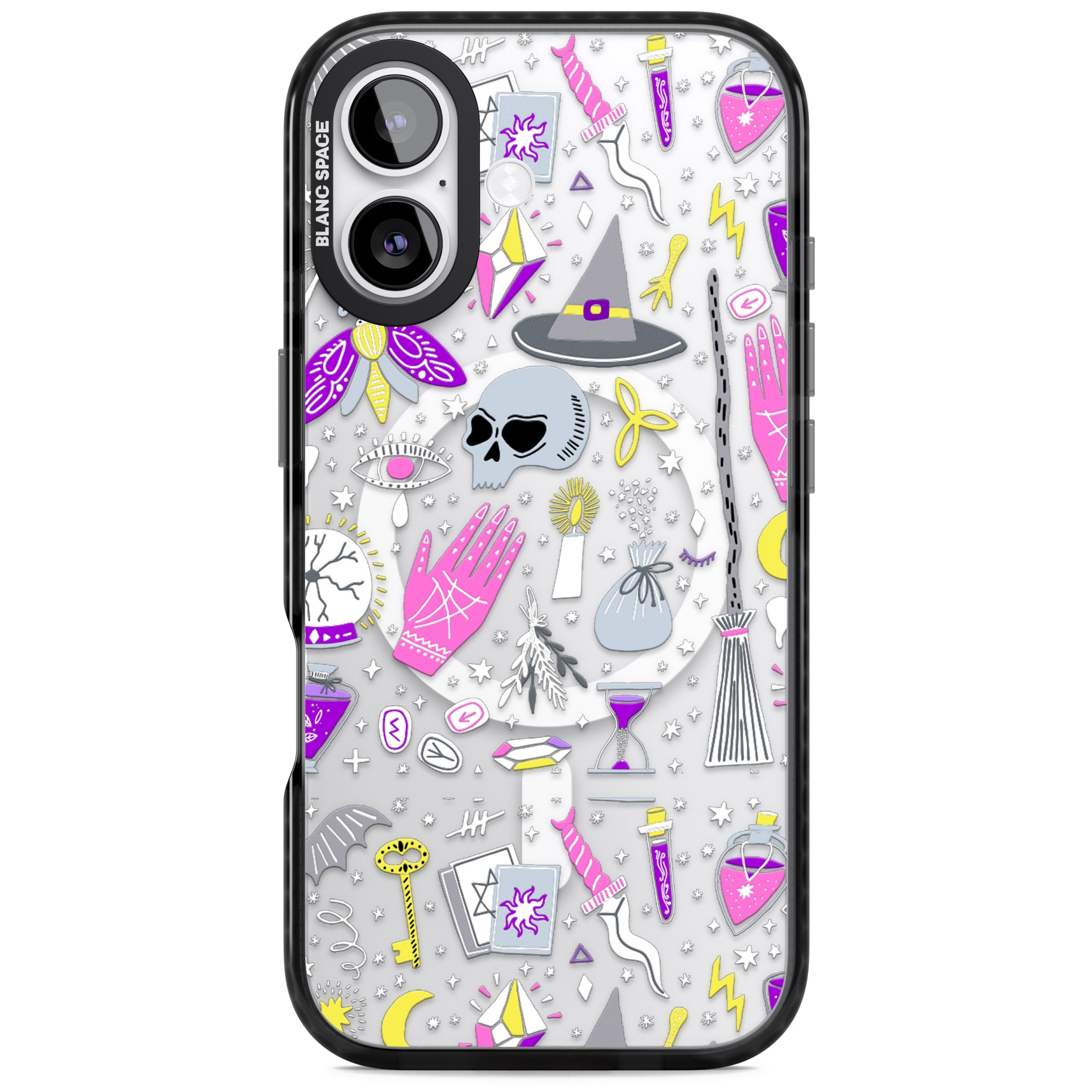 Black Magic Pattern iPhone 17 Impact Pro Black Phone Case
