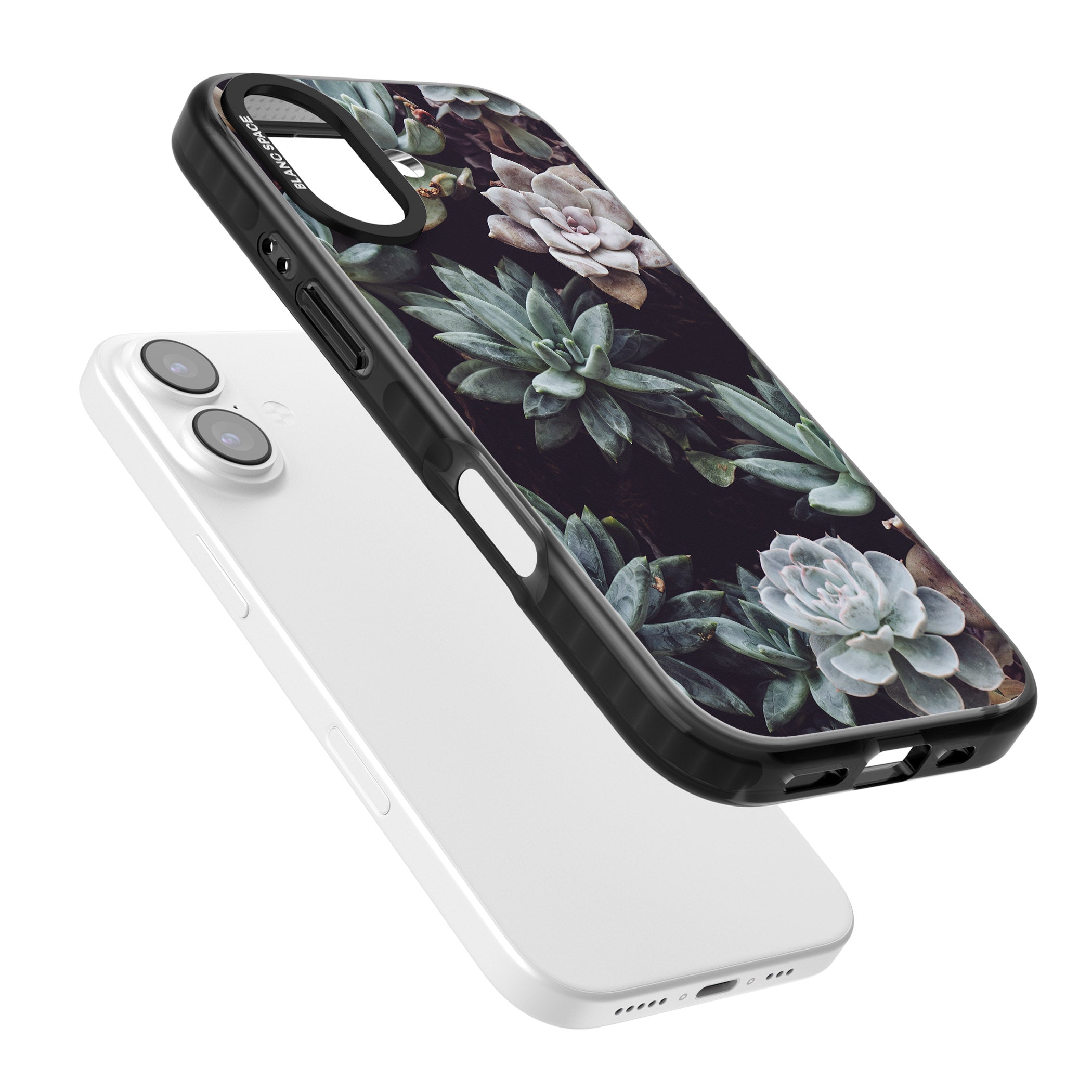 Succulent Bloom Mixed iPhone 17 Impact Pro Black Phone Case Colours