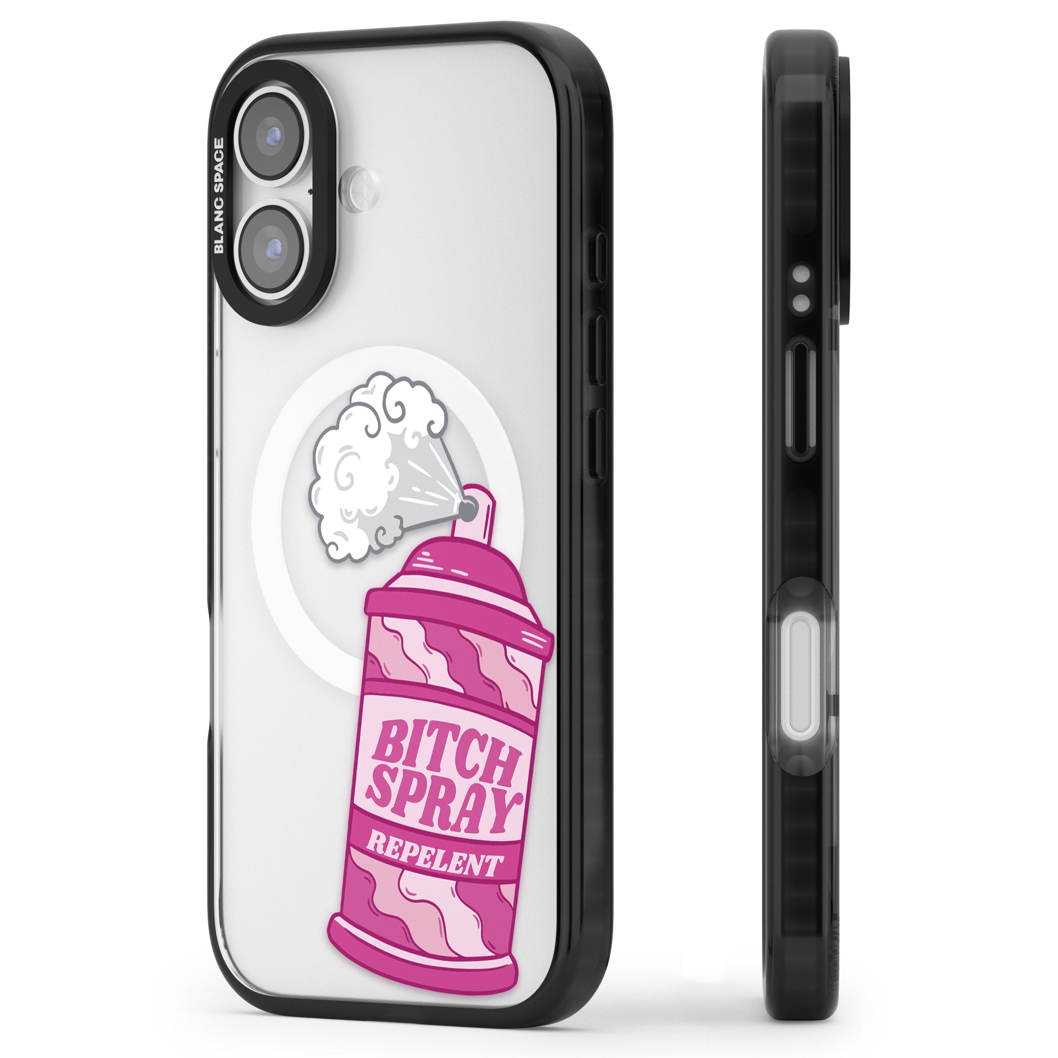 B*Tch Spray iPhone 17 Impact Pro Black Phone Case Side Profile