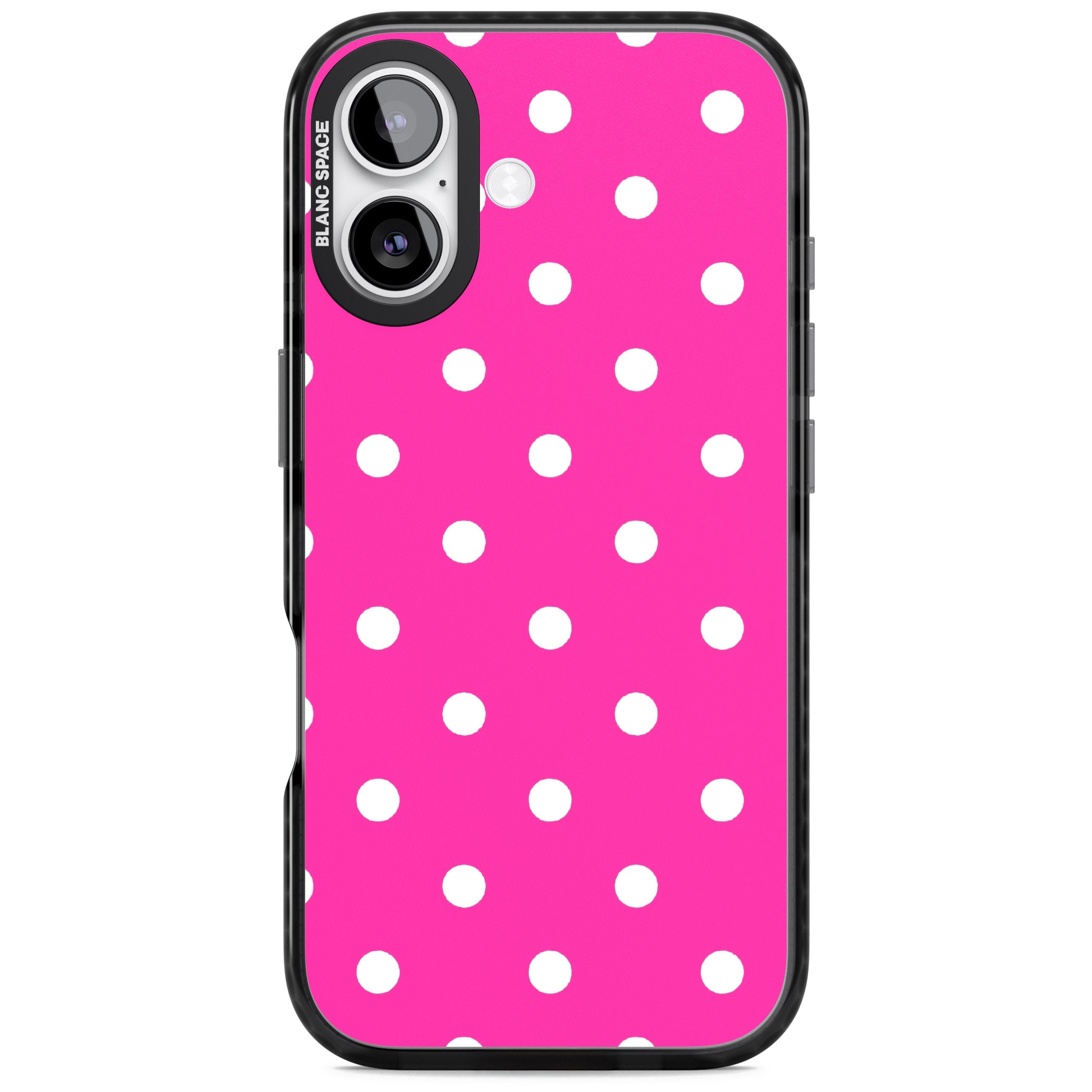 Pink Polka Dot iPhone 17 Impact Pro Black Phone Case
