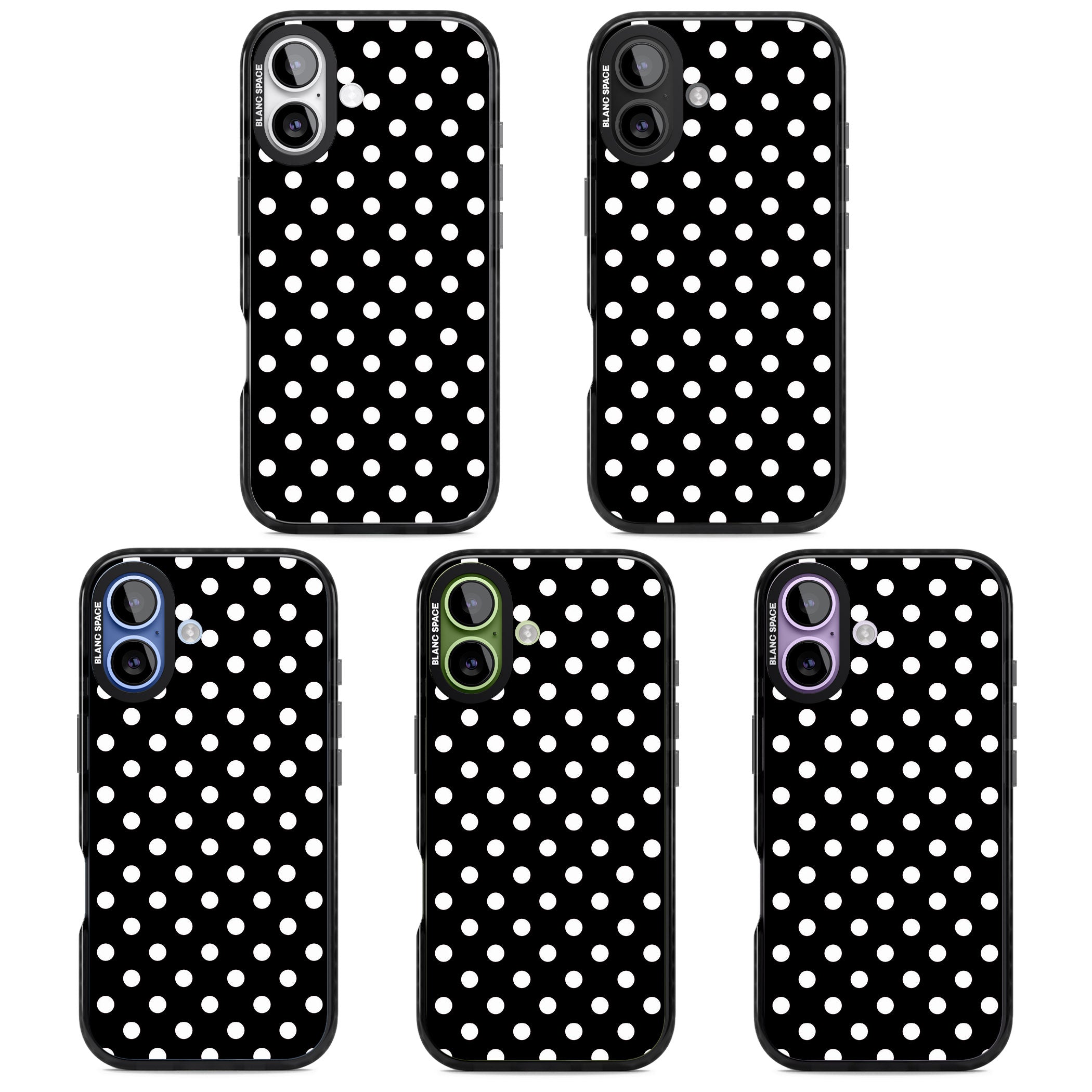 Designer Chic Black Polka Dot iPhone 17 Impact Pro Black Phone Case APT Impact Protection