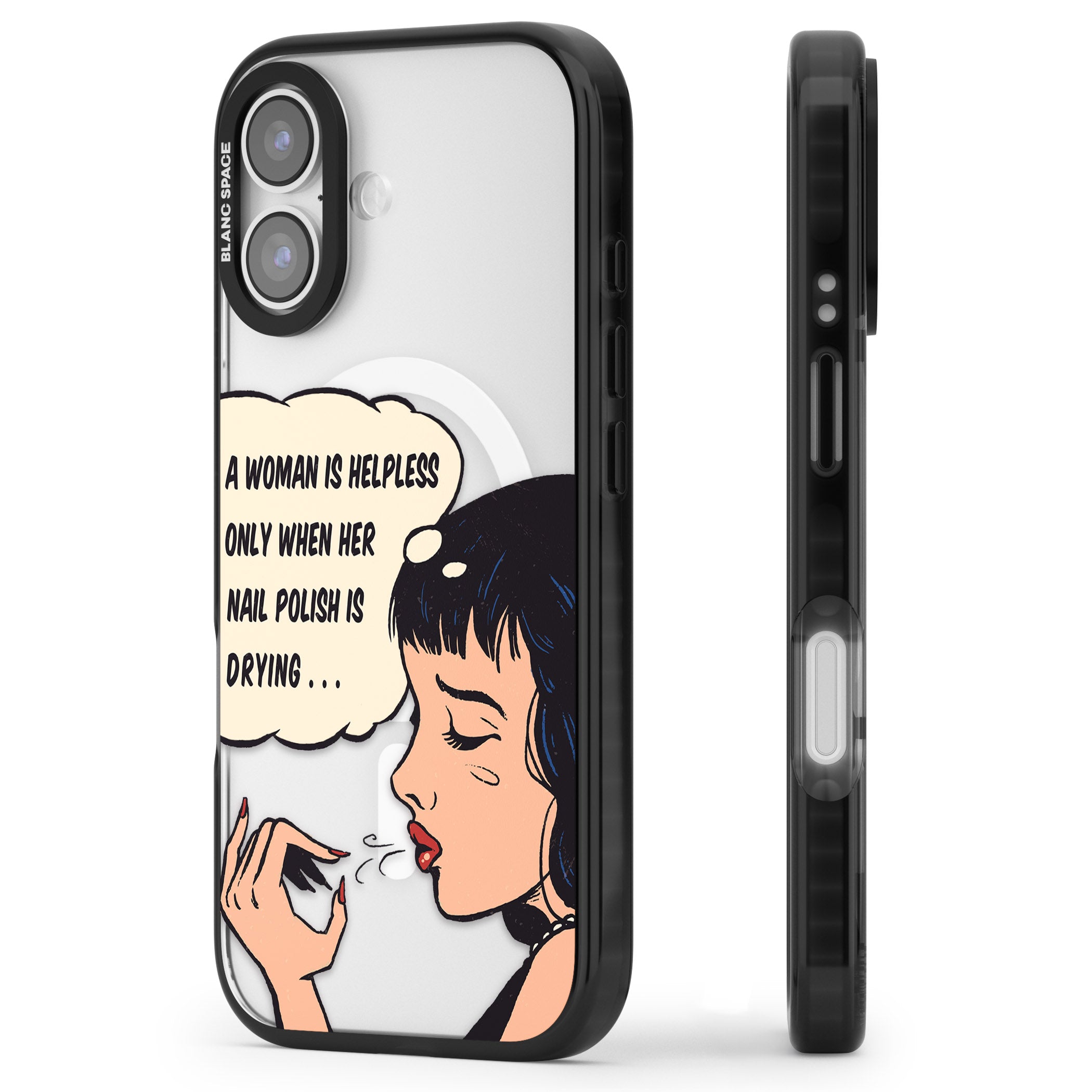 Drying Nails Pop Art iPhone 17 Impact Pro Black Phone Case Side Profile