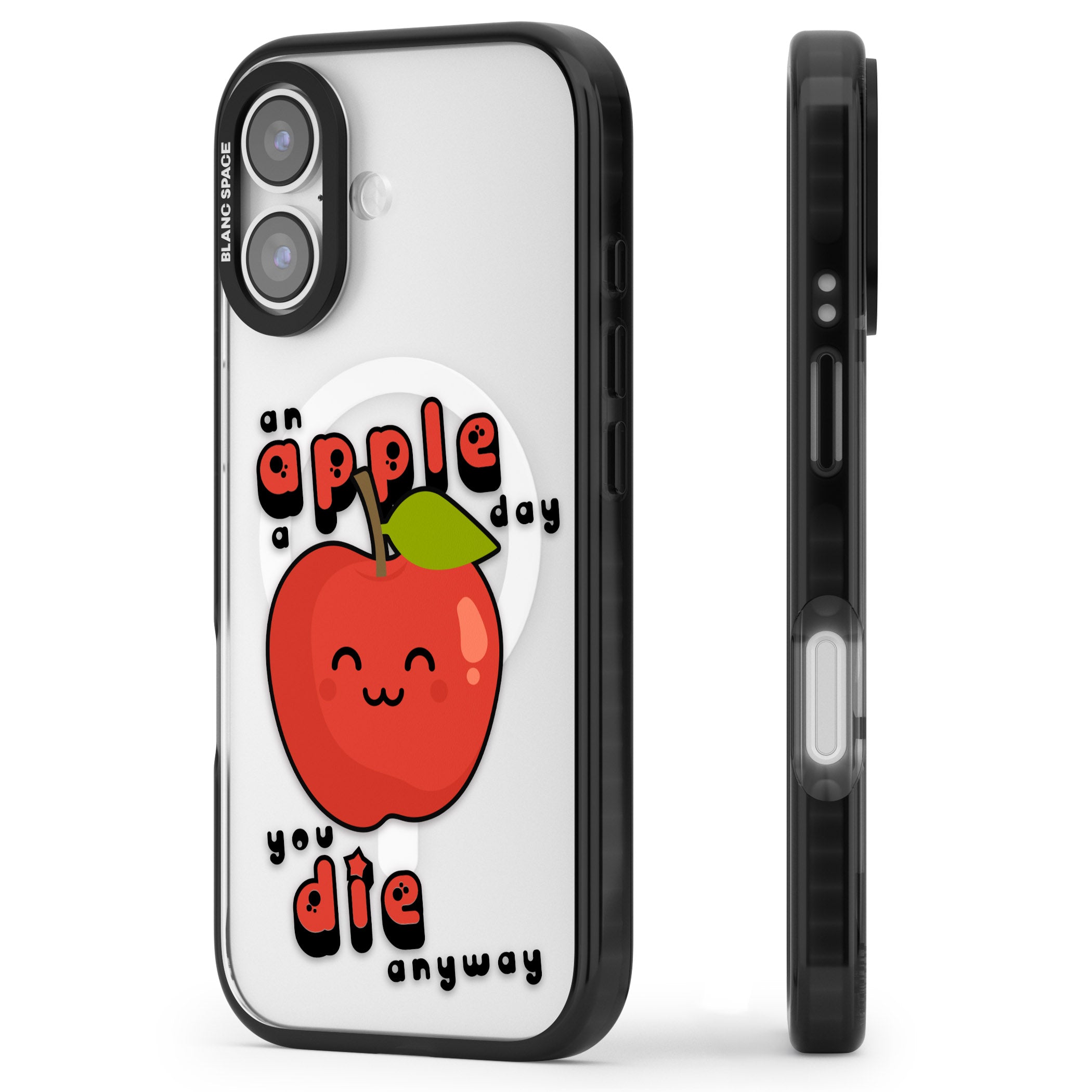 An Apple A Day iPhone 17 Impact Pro Black Phone Case Side Profile