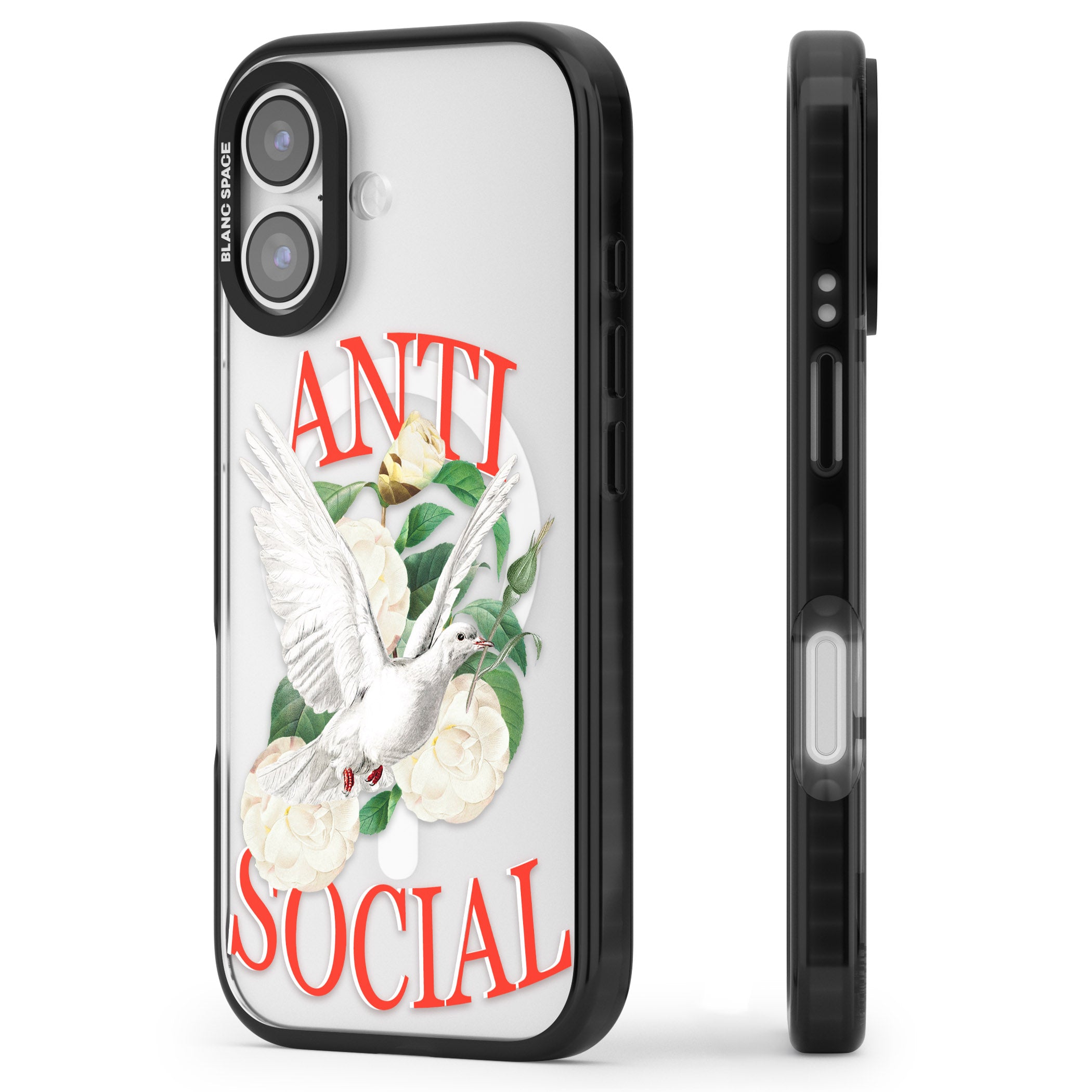 Anti Social iPhone 17 Impact Pro Black Phone Case Side Profile