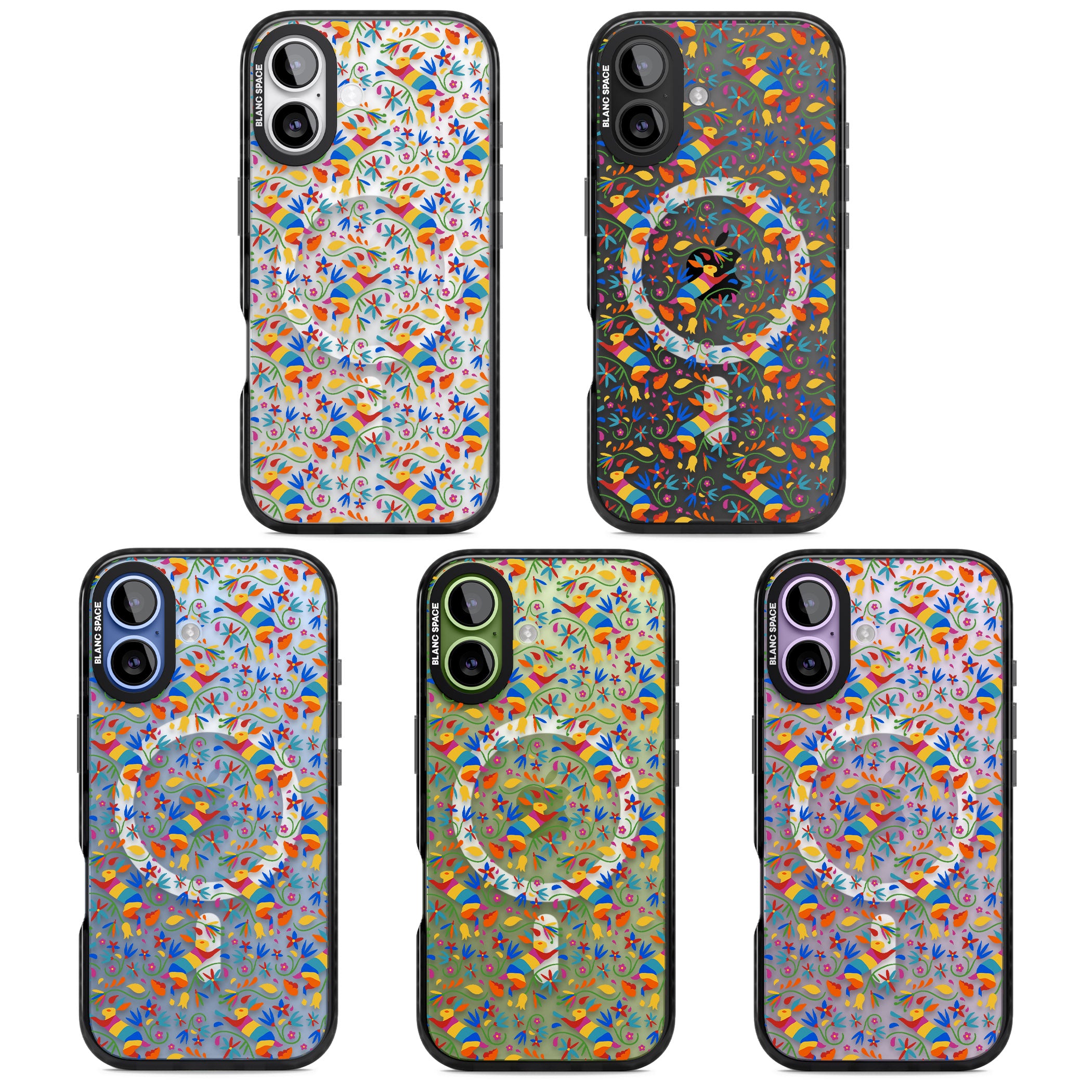 Vibrant Floral Mosaic iPhone 17 Impact Pro Black Phone Case APT Impact Protection