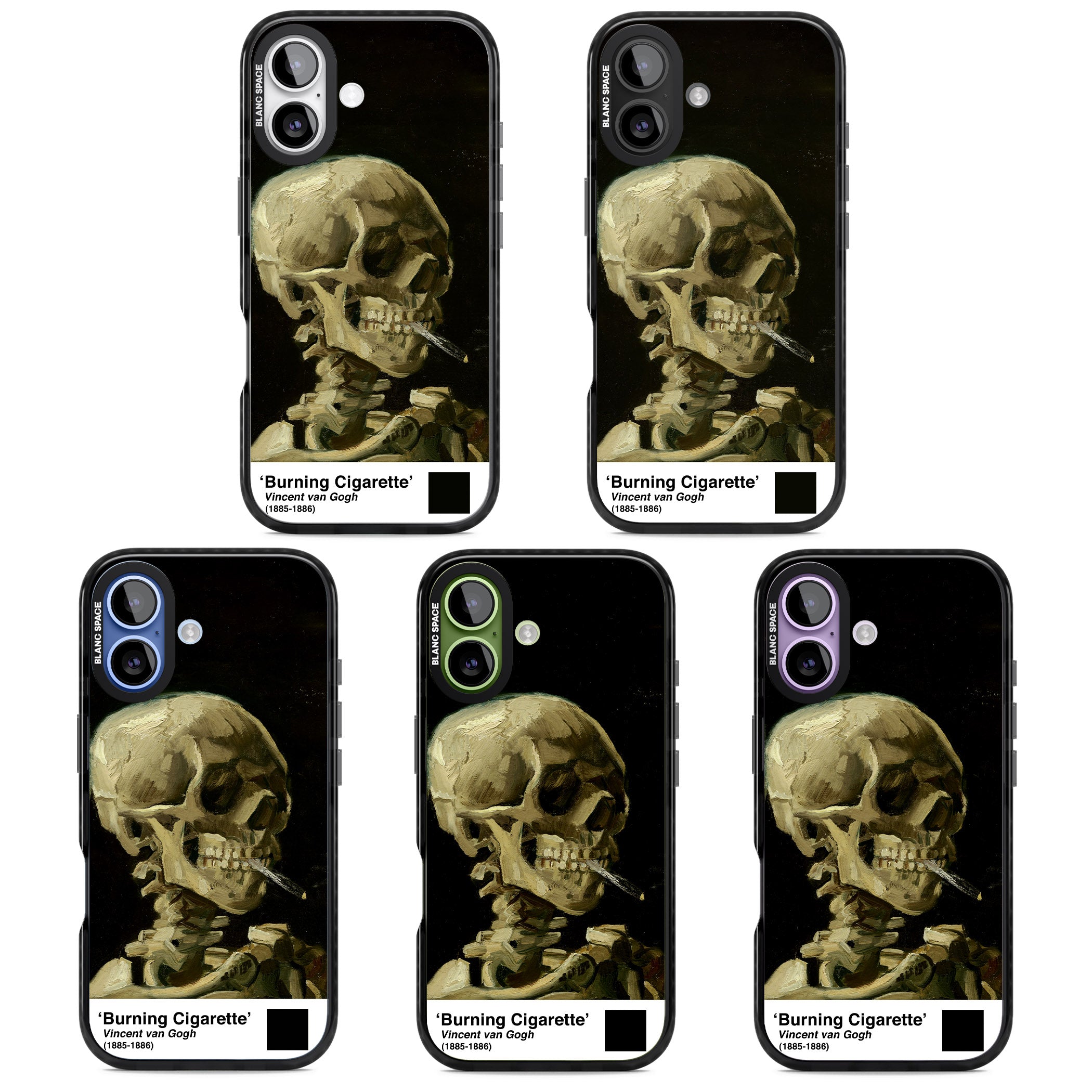 Skull Of A Skeleton With Burning Cigarette iPhone 17 Impact Pro Black Phone Case APT Impact Protection
