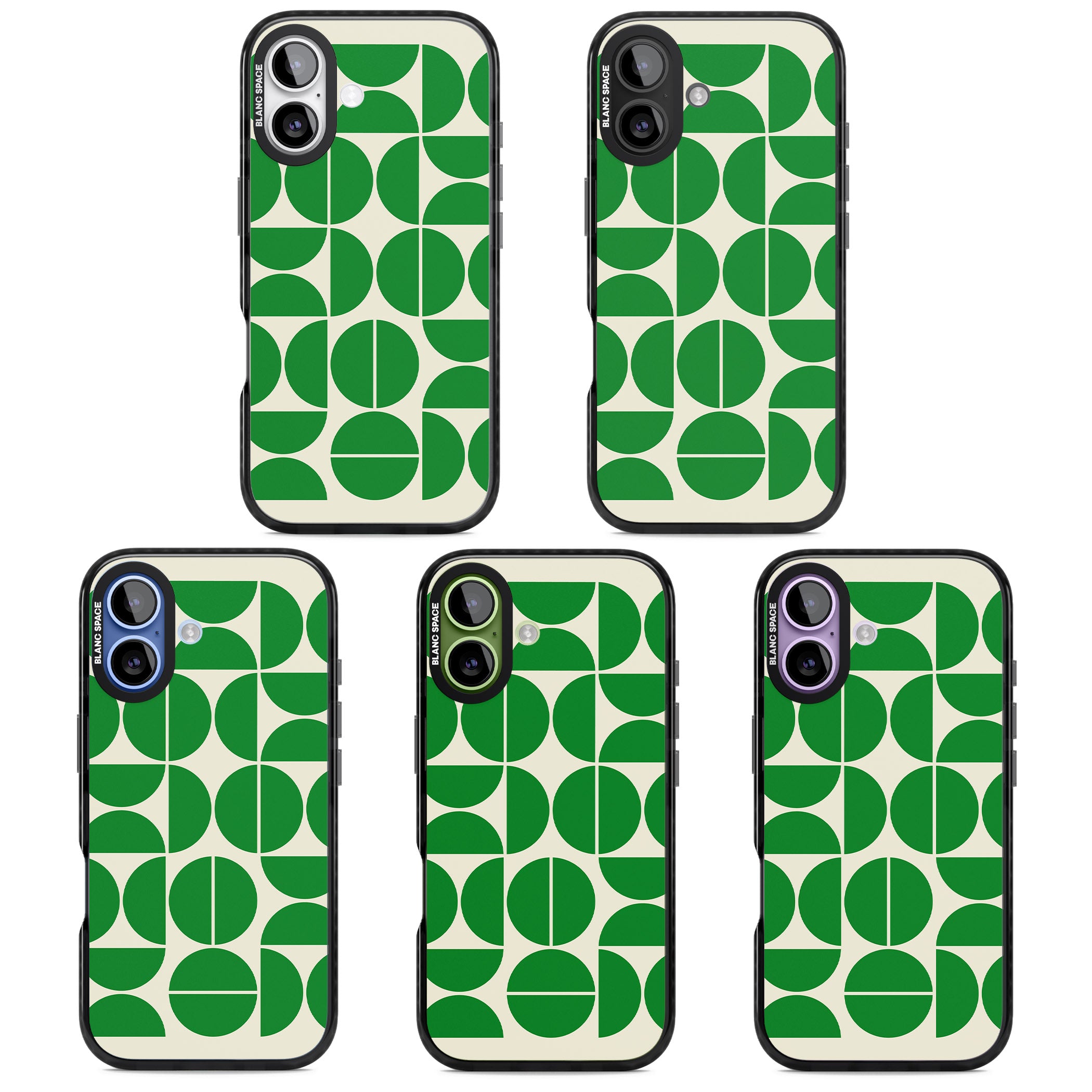 Retro Green Circles iPhone 17 Impact Pro Black Phone Case APT Impact Protection
