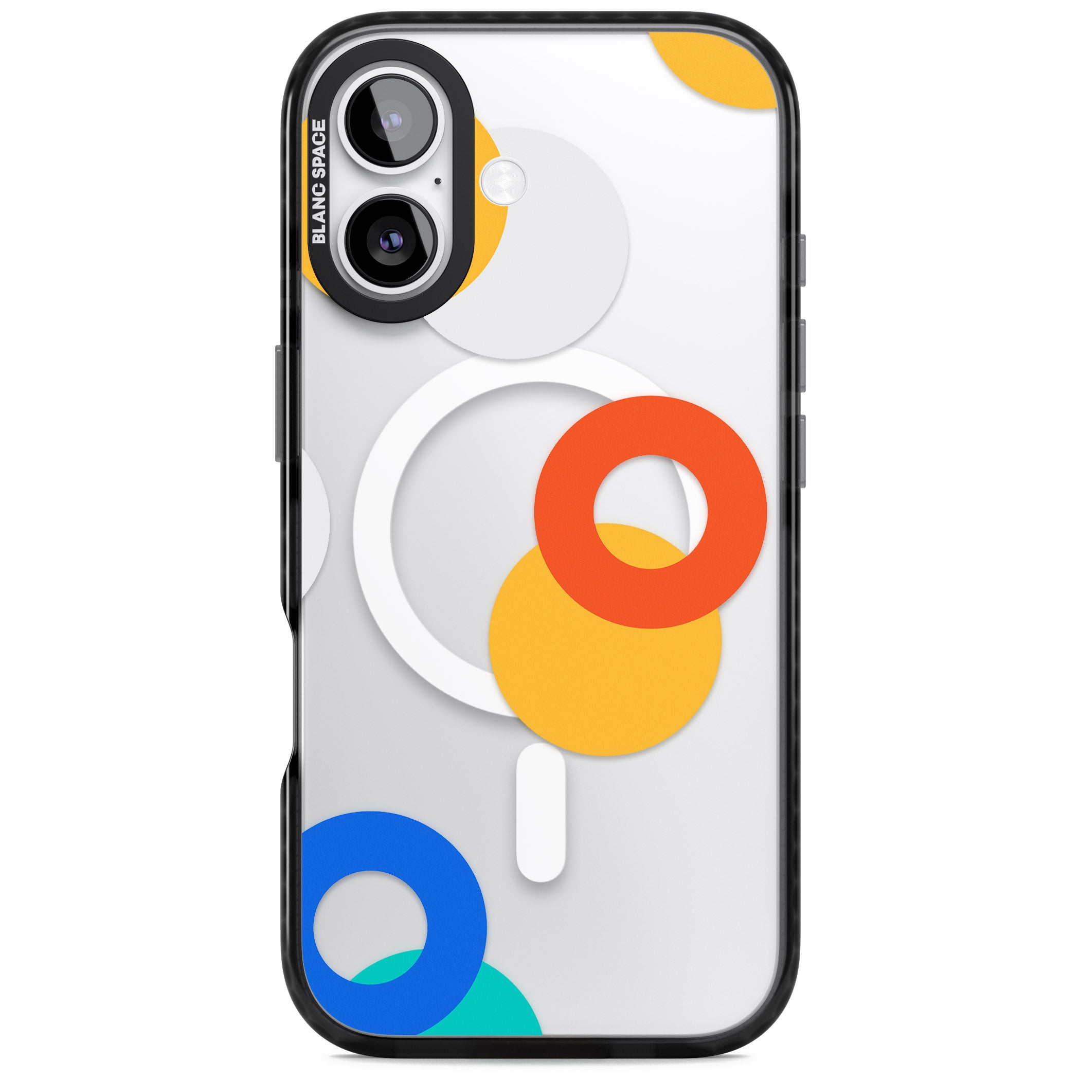 Abstract Mixed Circles iPhone 17 Impact Pro Black Phone Case