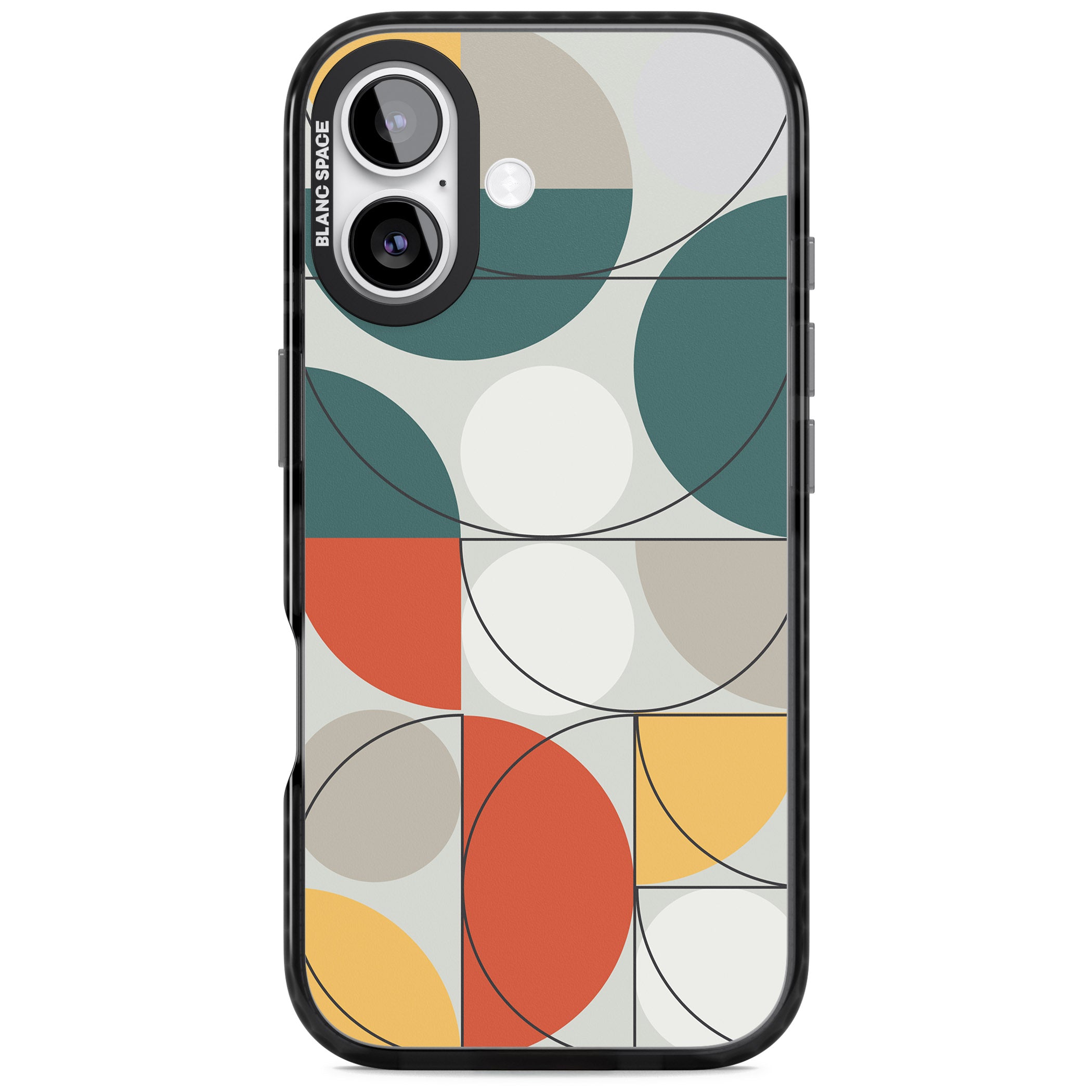 Modern Abstract Circle iPhone 17 Impact Pro Black Phone Case