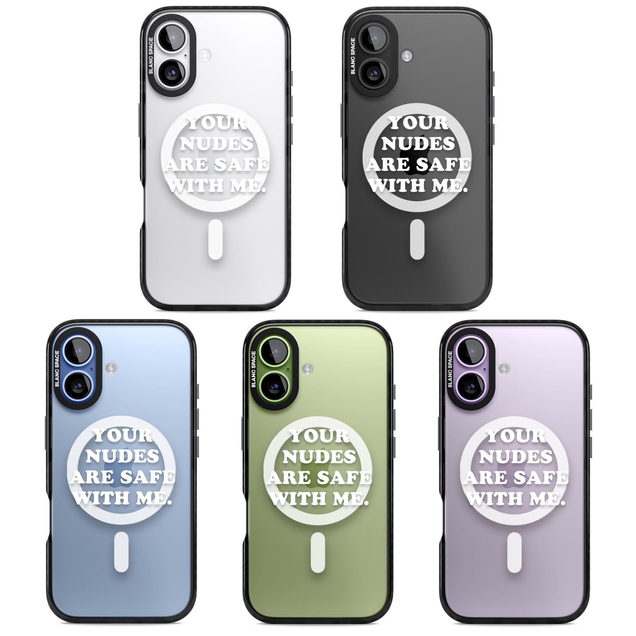 Your Nudes Are Safe White iPhone 17 Impact Pro Black Phone Case APT Impact Protection