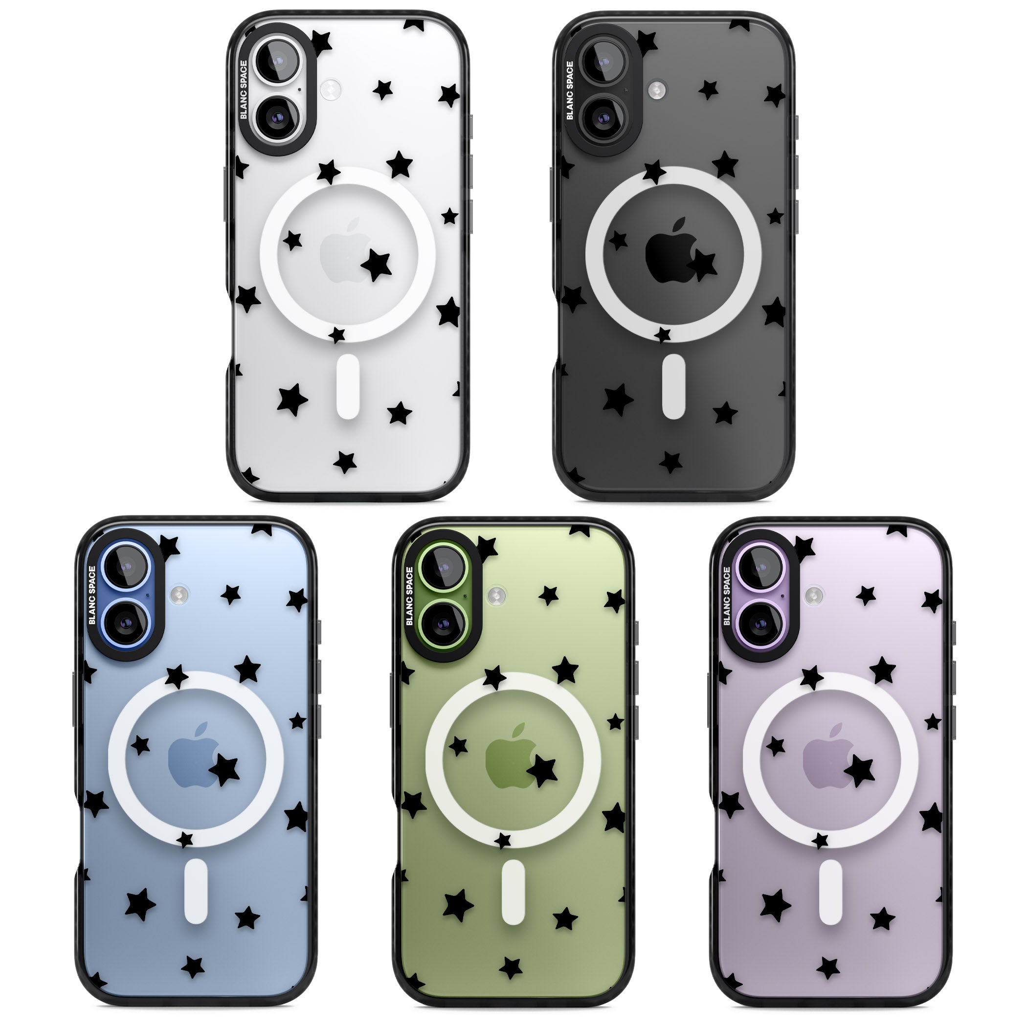 Starry Night Black Stars iPhone 17 Impact Pro Black Phone Case APT Impact Protection