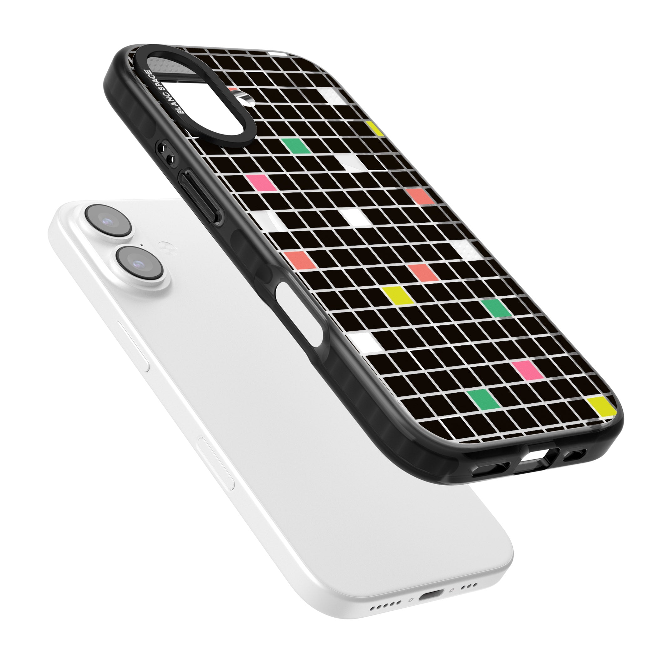 Vibrant Black Geometric Grid iPhone 17 Impact Pro Black Phone Case Colours