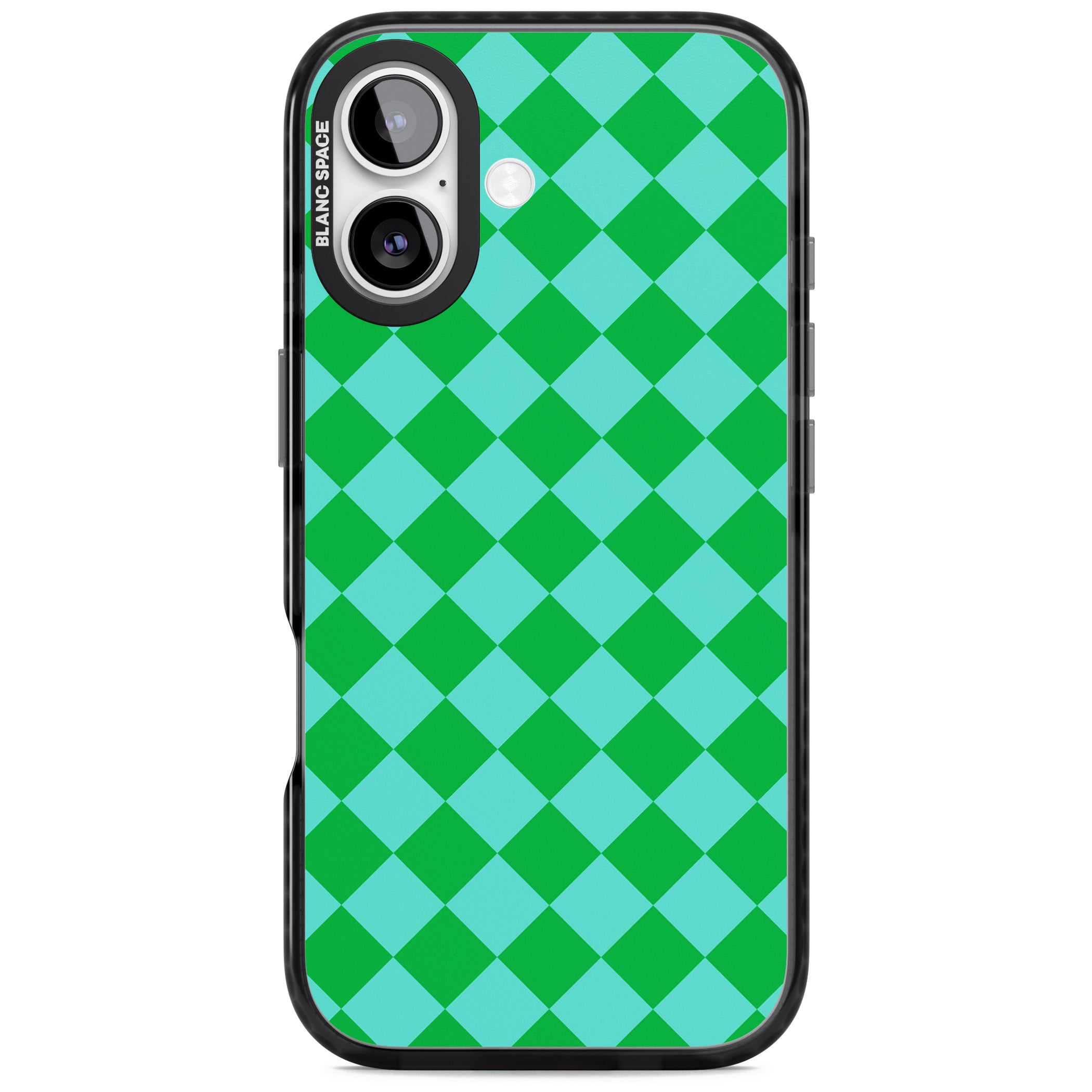 Retro Green Diamond Plaid iPhone 17 Impact Pro Black Phone Case
