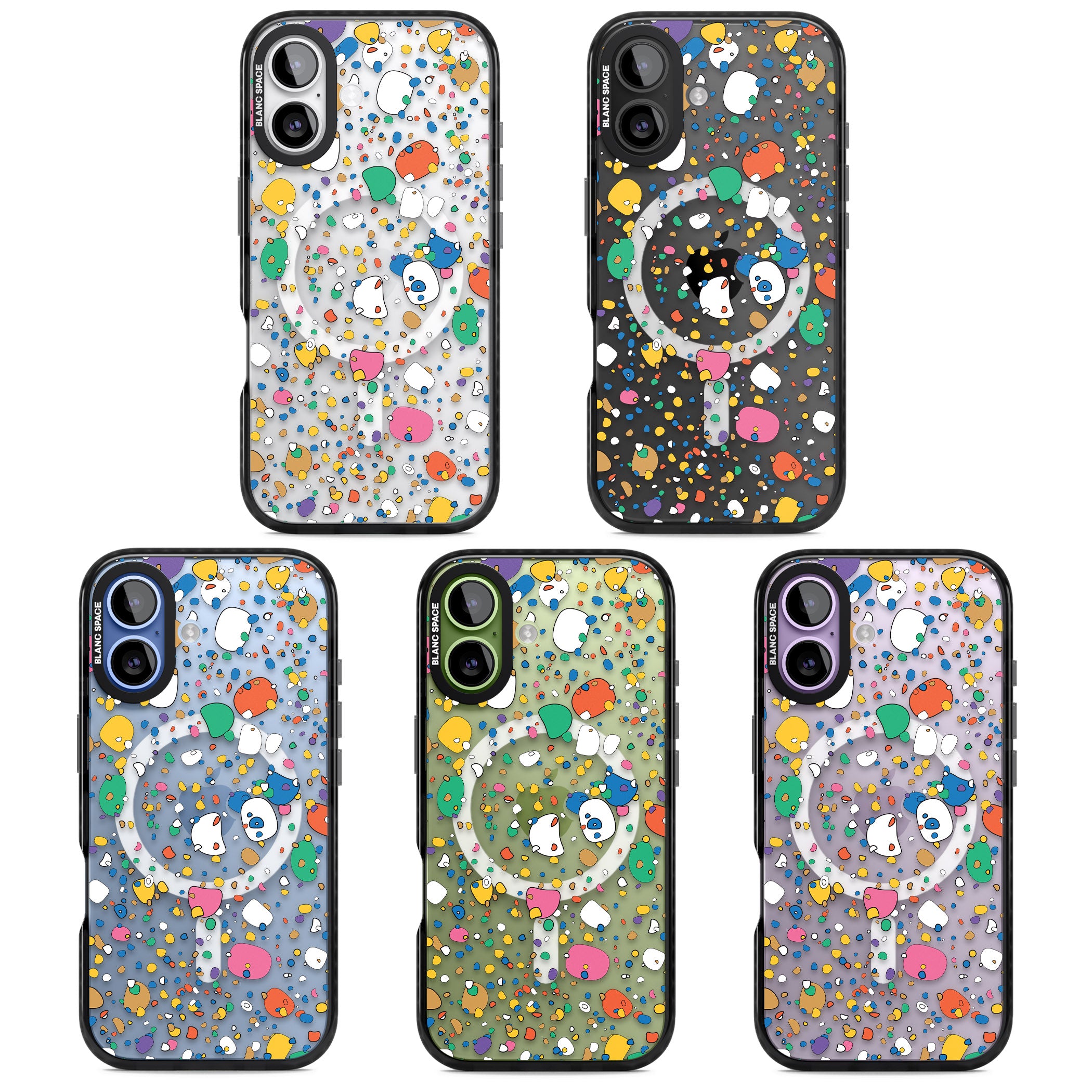 Colourful Confetti Pebbles iPhone 17 Impact Pro Black Phone Case APT Impact Protection
