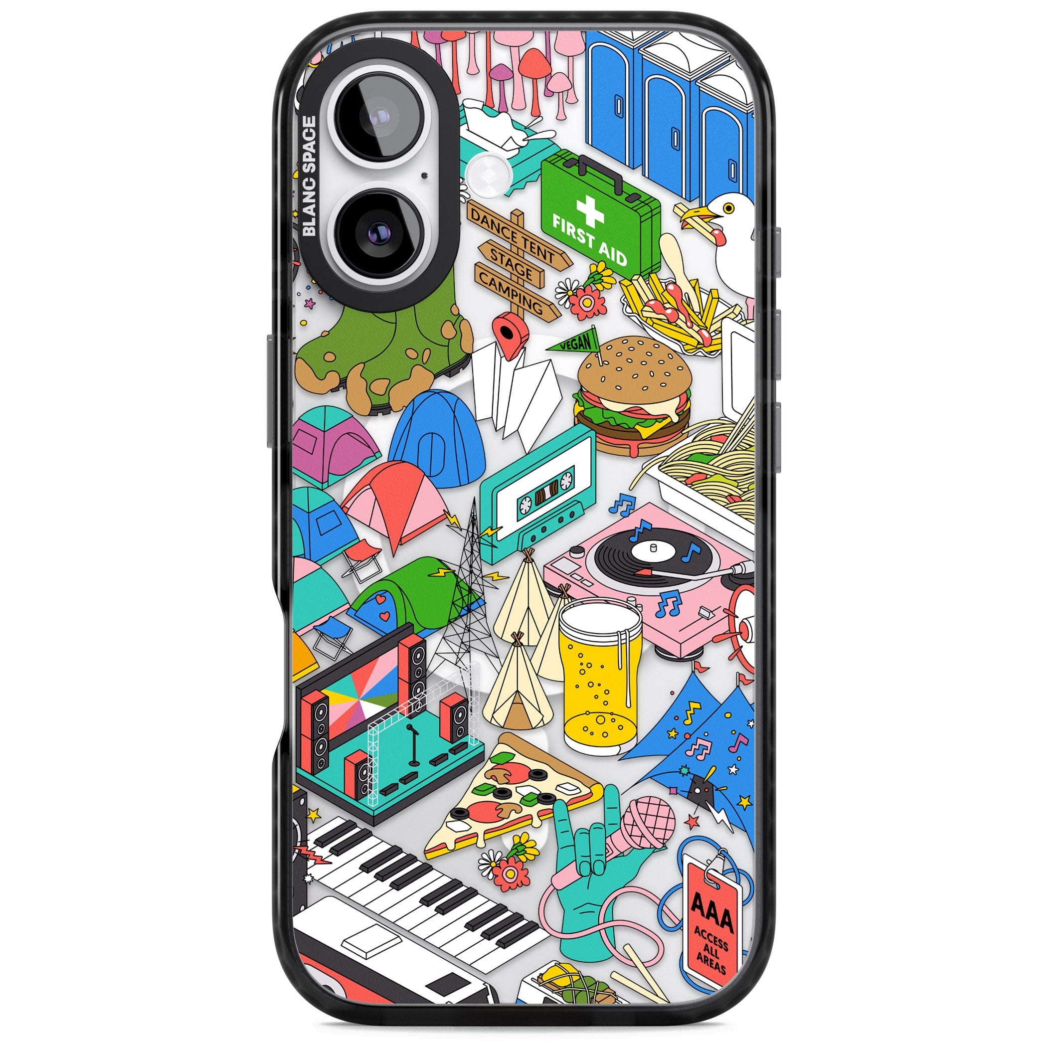 Festival Frenzy iPhone 17 Impact Pro Black Phone Case