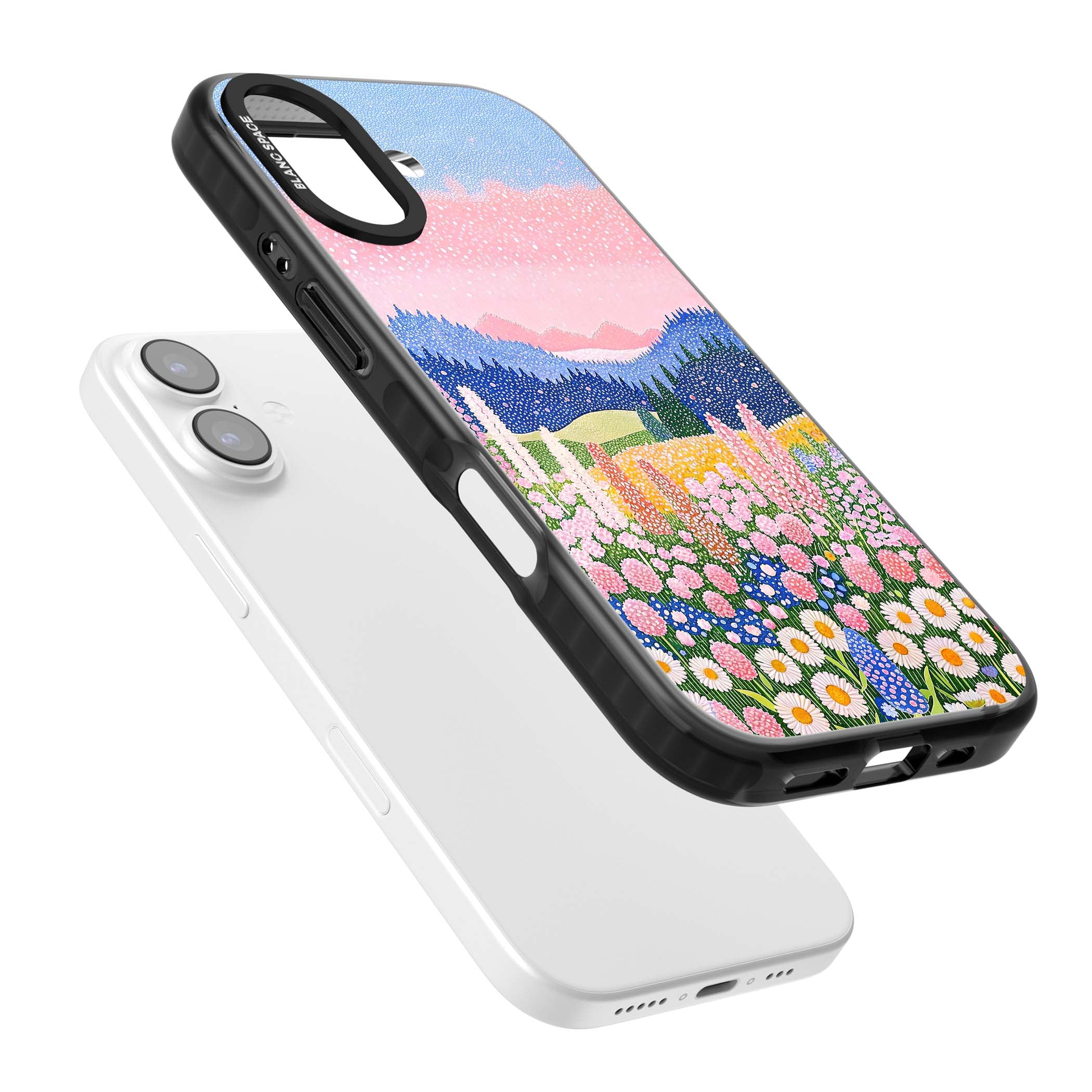 Valley Horizon cottagecore iPhone case | Black Impact Magsafe case for iPhone 17