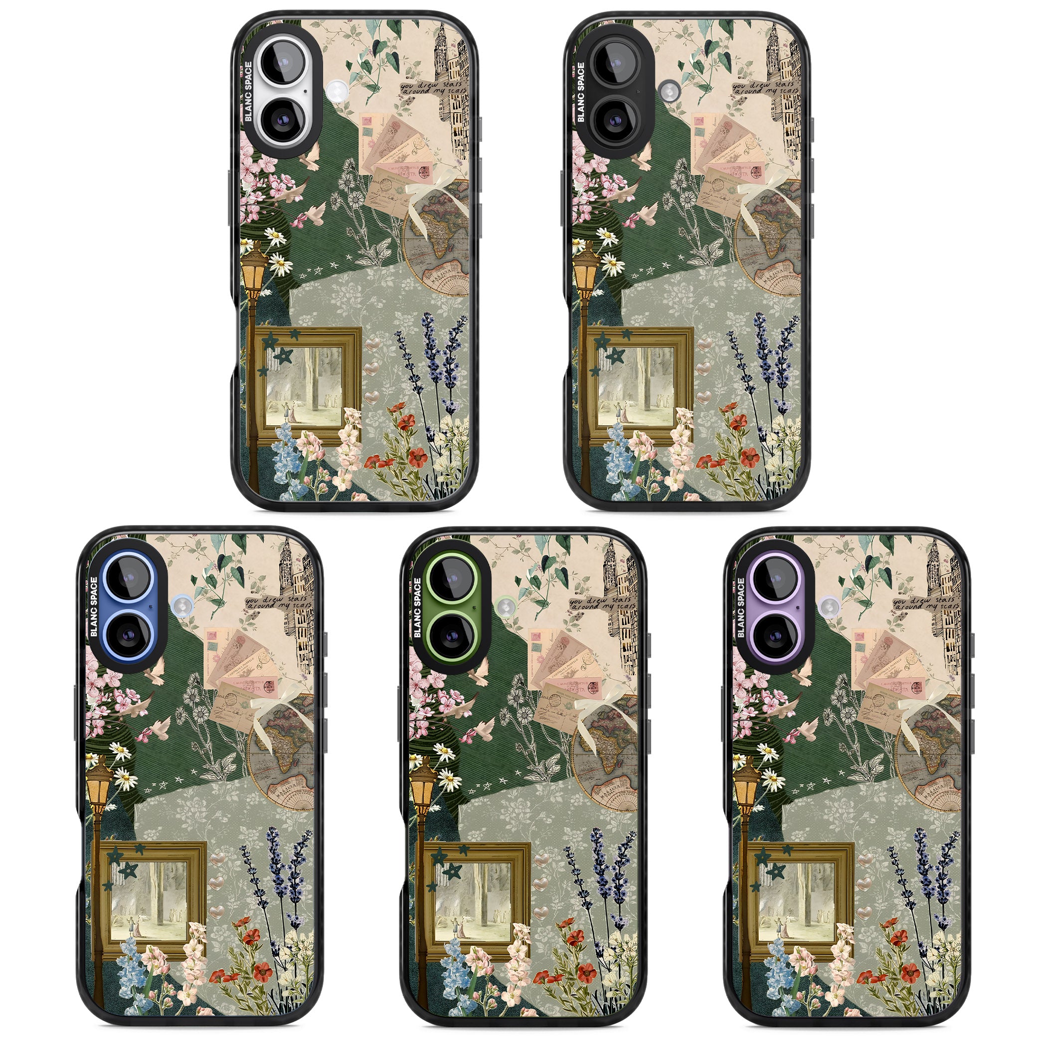 Vintage Spring Collage iPhone 17 Impact Pro Black Phone Case APT Impact Protection