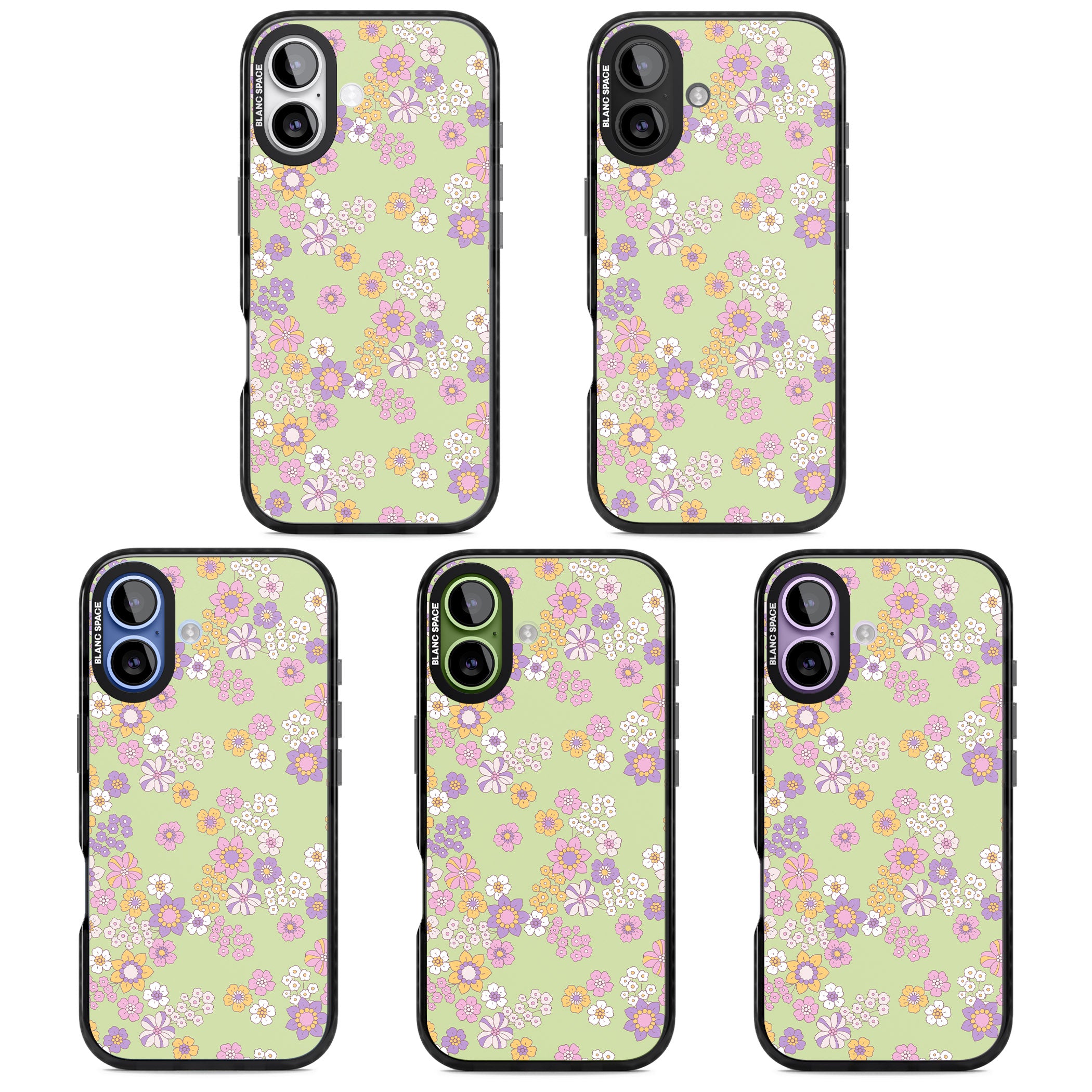 Grass Green Flowers iPhone 17 Impact Pro Black Phone Case APT Impact Protection