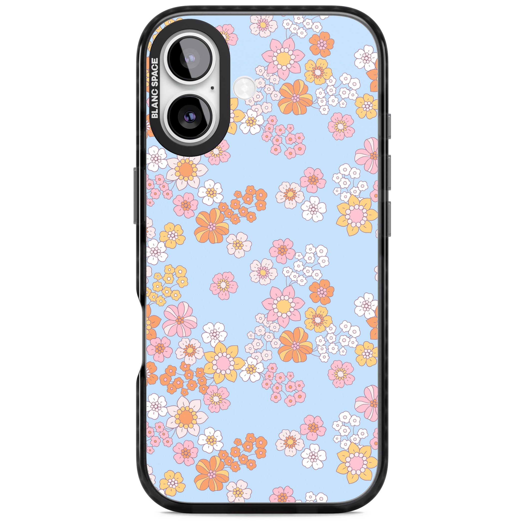 Lake Blue Flower Mix iPhone 17 Impact Pro Black Phone Case