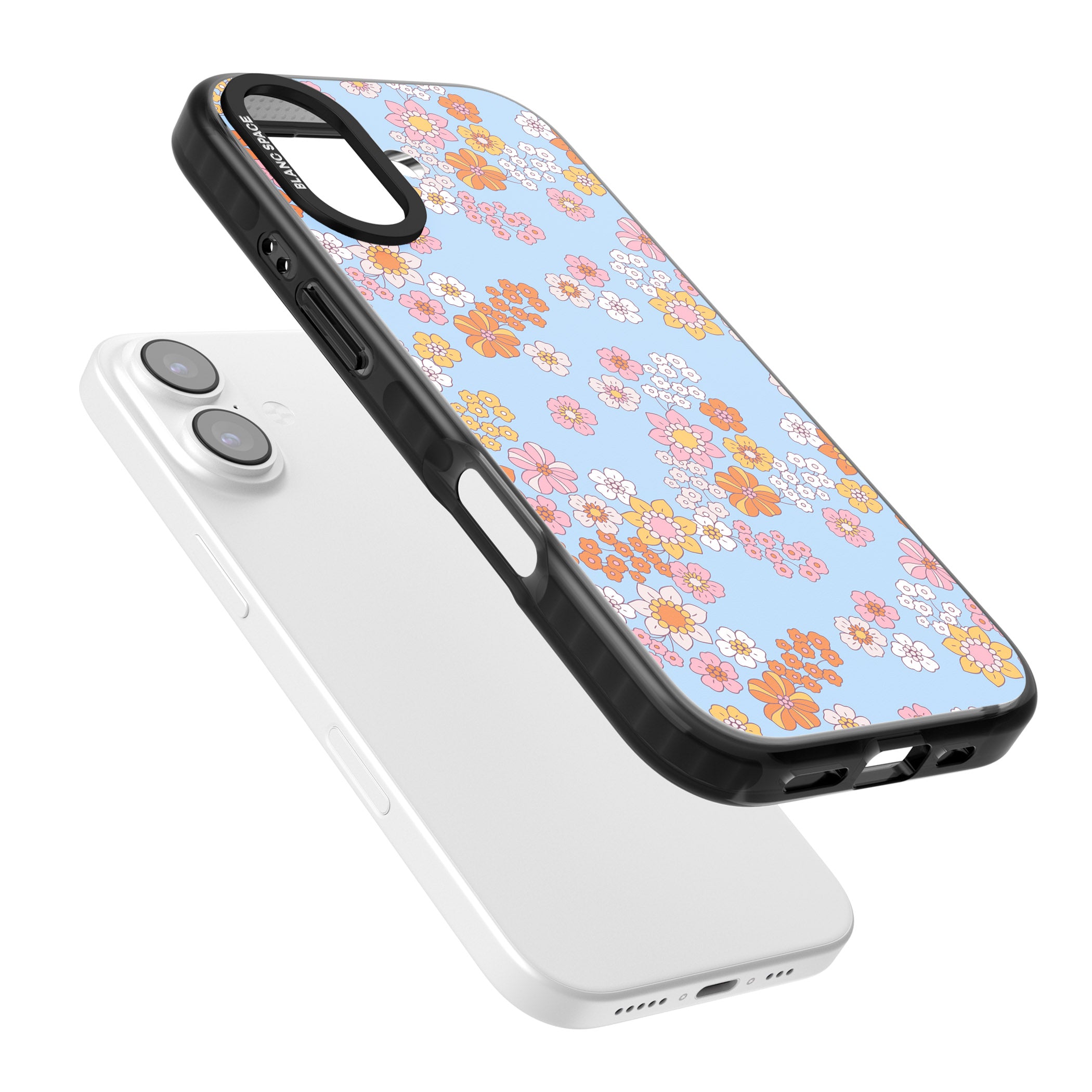 Lake Blue Flower Mix iPhone 17 Impact Pro Black Phone Case Colours