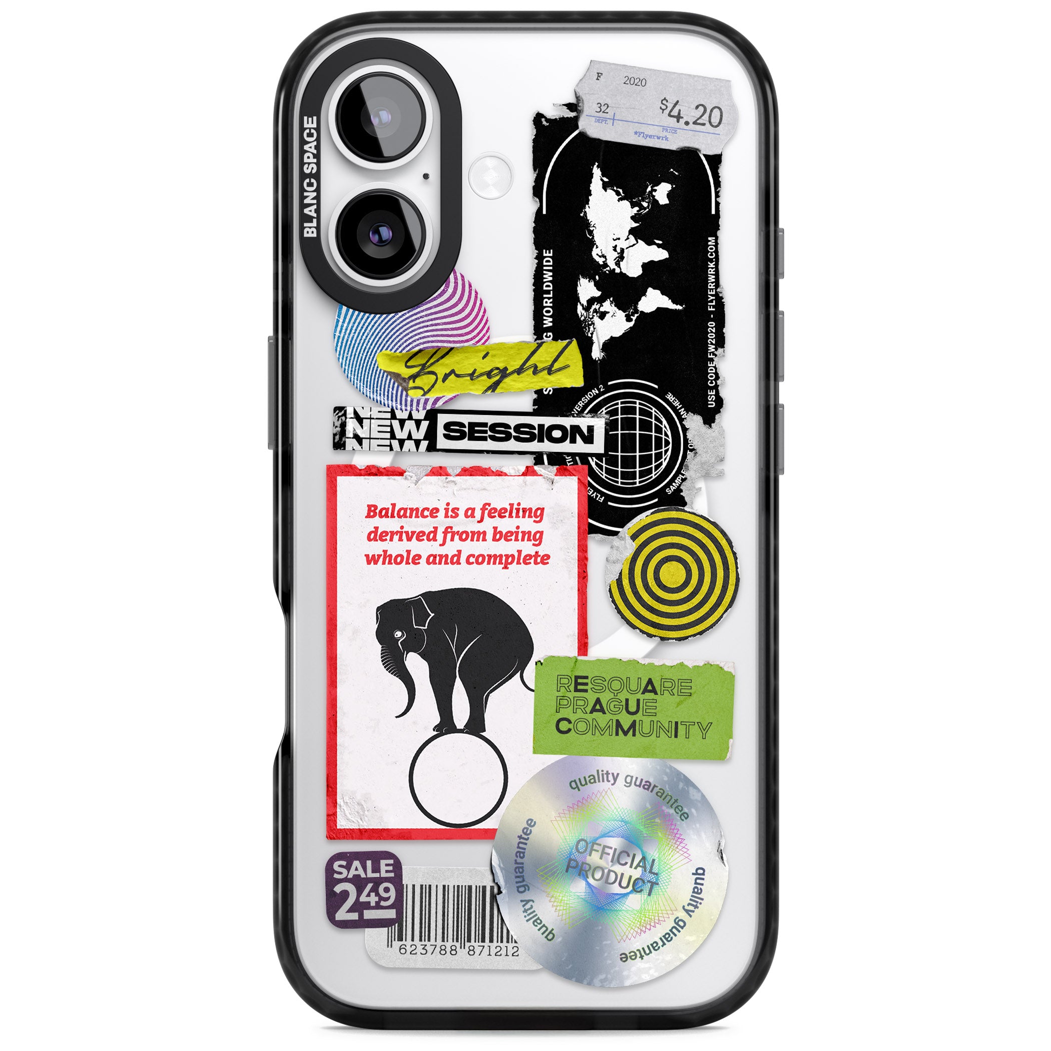 Peeled Sticker Mix iPhone 17 Impact Pro Black Phone Case