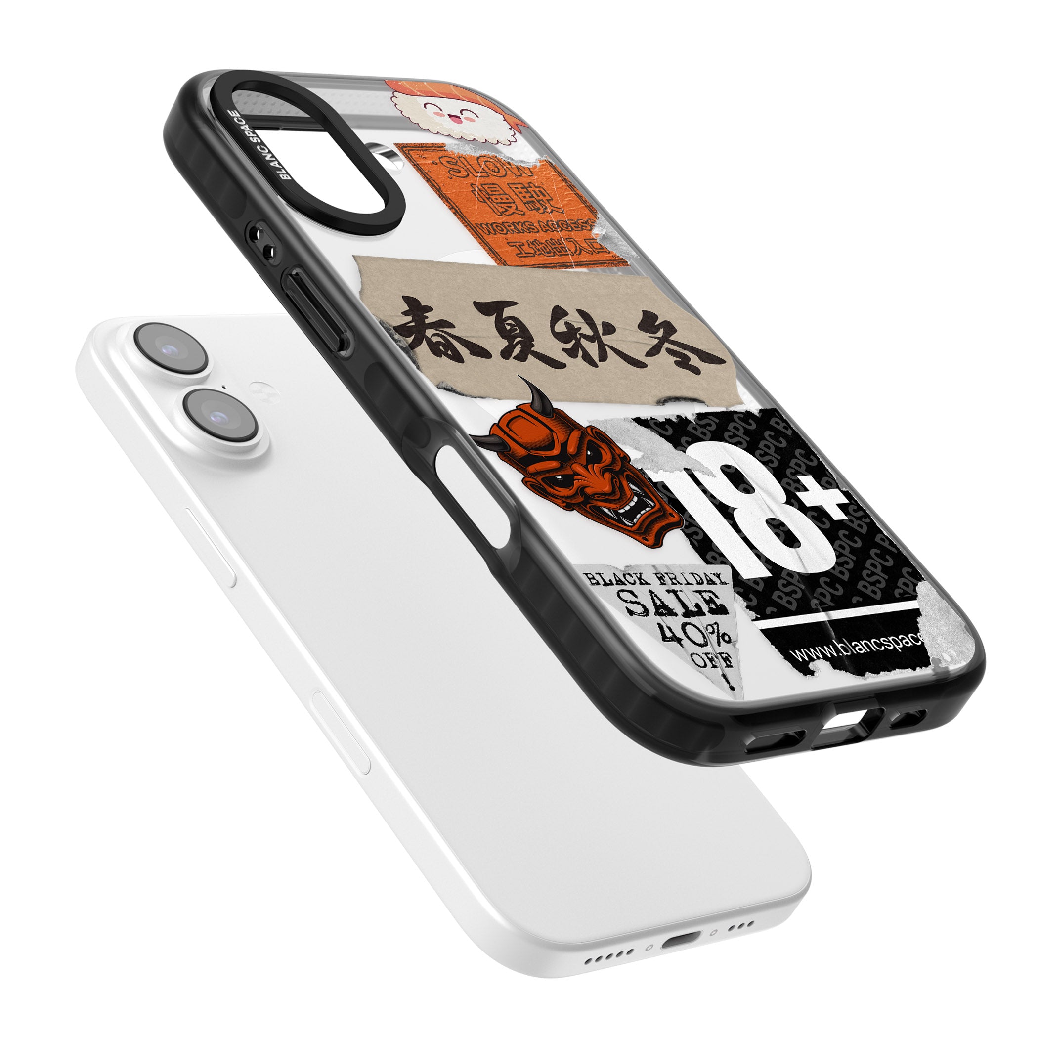 Asian Sticker Mix iPhone 17 Impact Pro Black Phone Case Colours