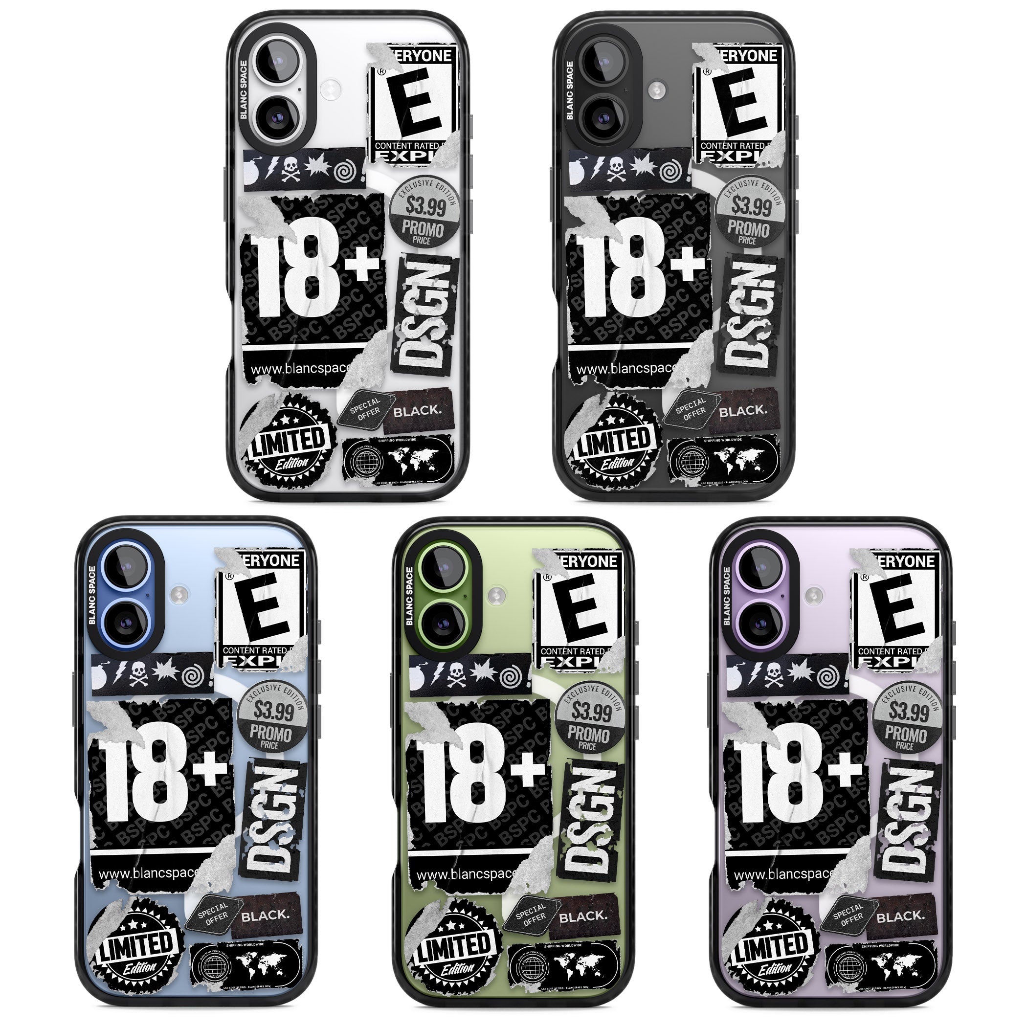 Black Sticker Mix iPhone 17 Impact Pro Black Phone Case APT Impact Protection