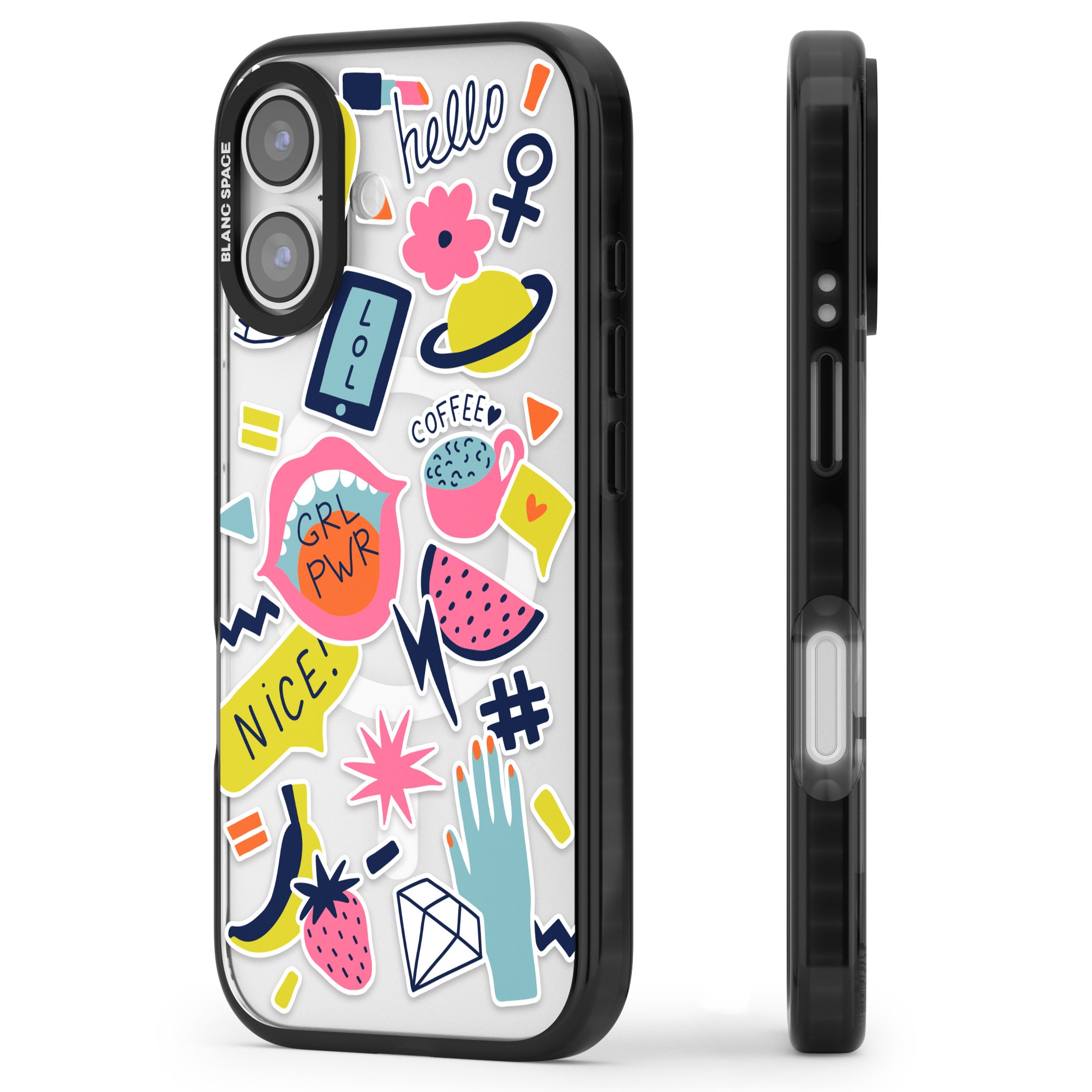 Grl Pwr iPhone 17 Impact Pro Black Phone Case Side Profile