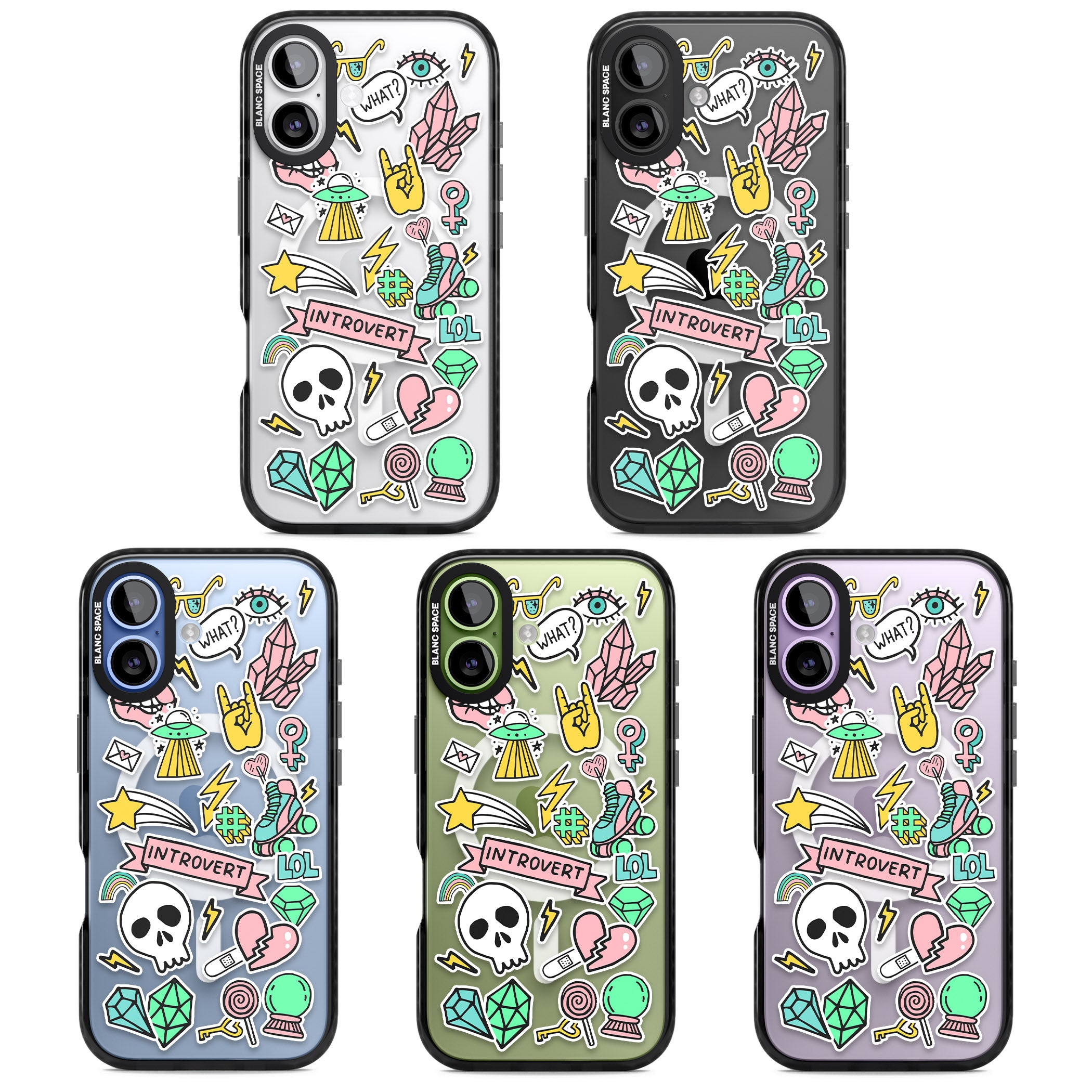 Introvert Sticker iPhone 17 Impact Pro Black Phone Case APT Impact Protection