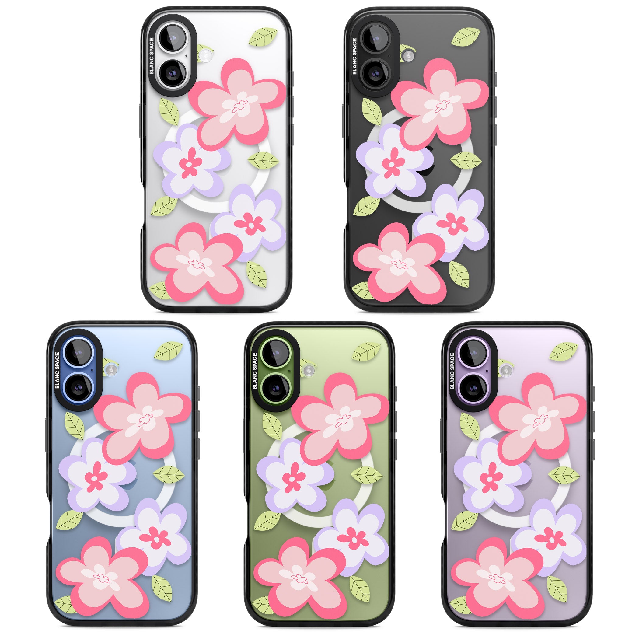 Funky Flowers iPhone 17 Impact Pro Black Phone Case APT Impact Protection