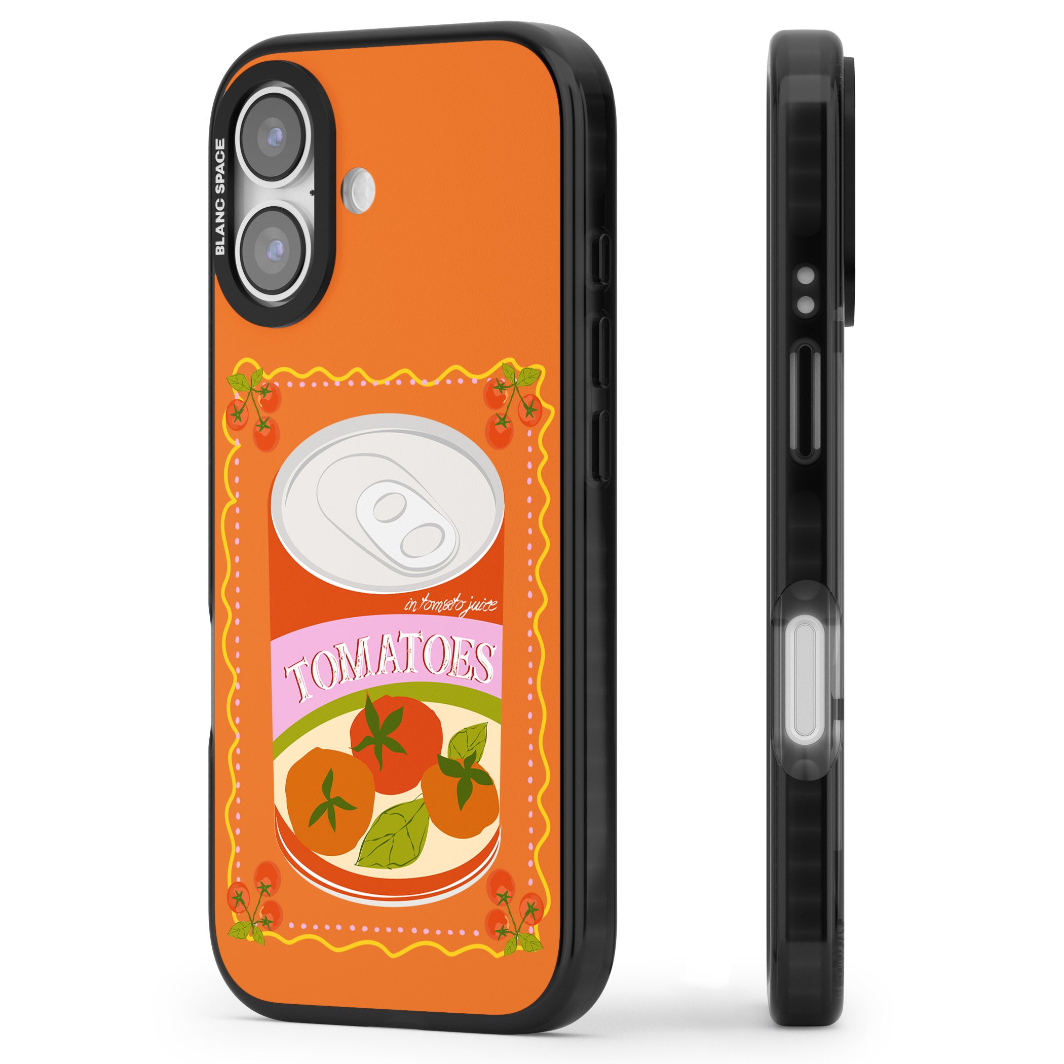 Tomato Soup Can iPhone 17 Impact Pro Black Phone Case Side Profile