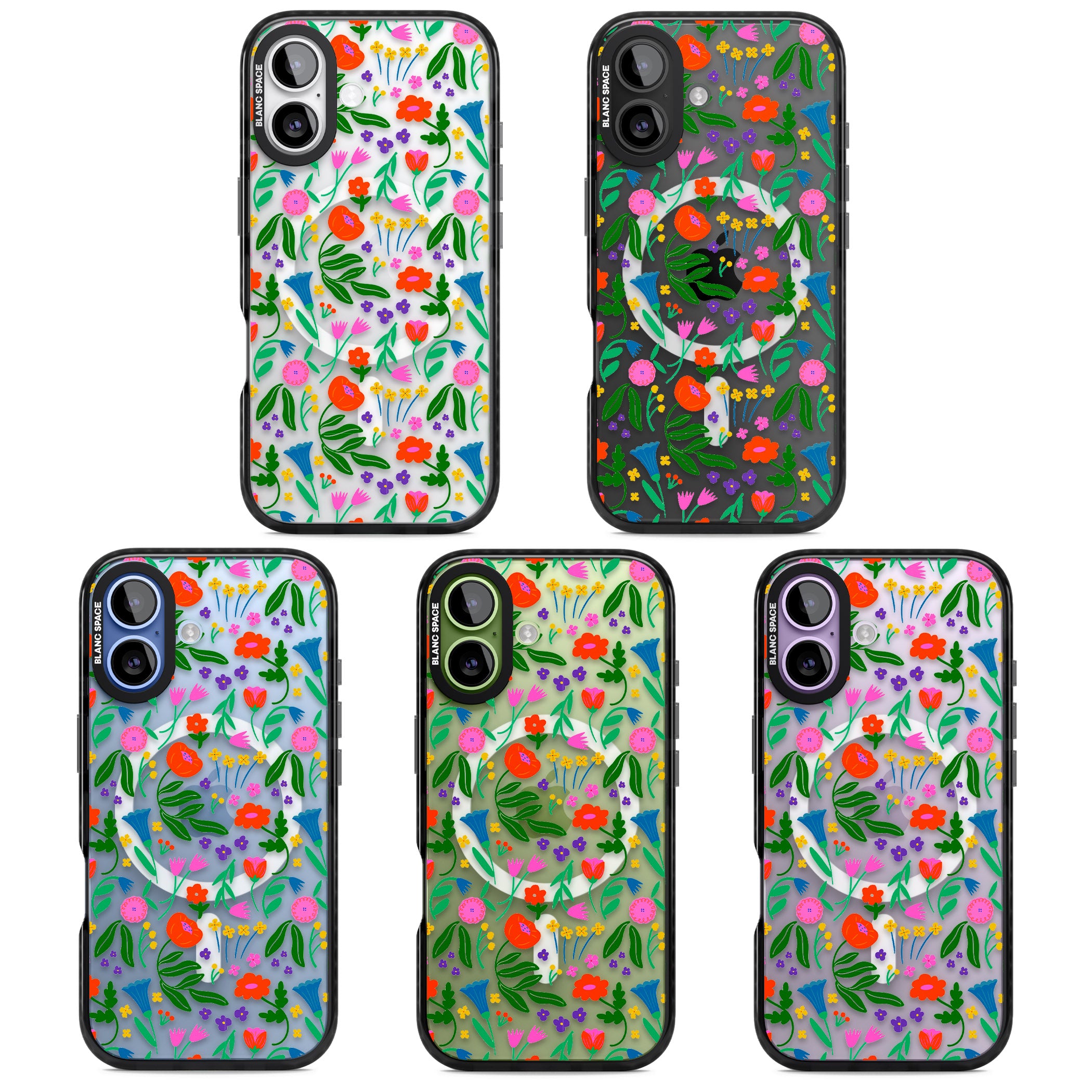 Summer Floral Fiesta iPhone 17 Impact Pro Black Phone Case APT Impact Protection