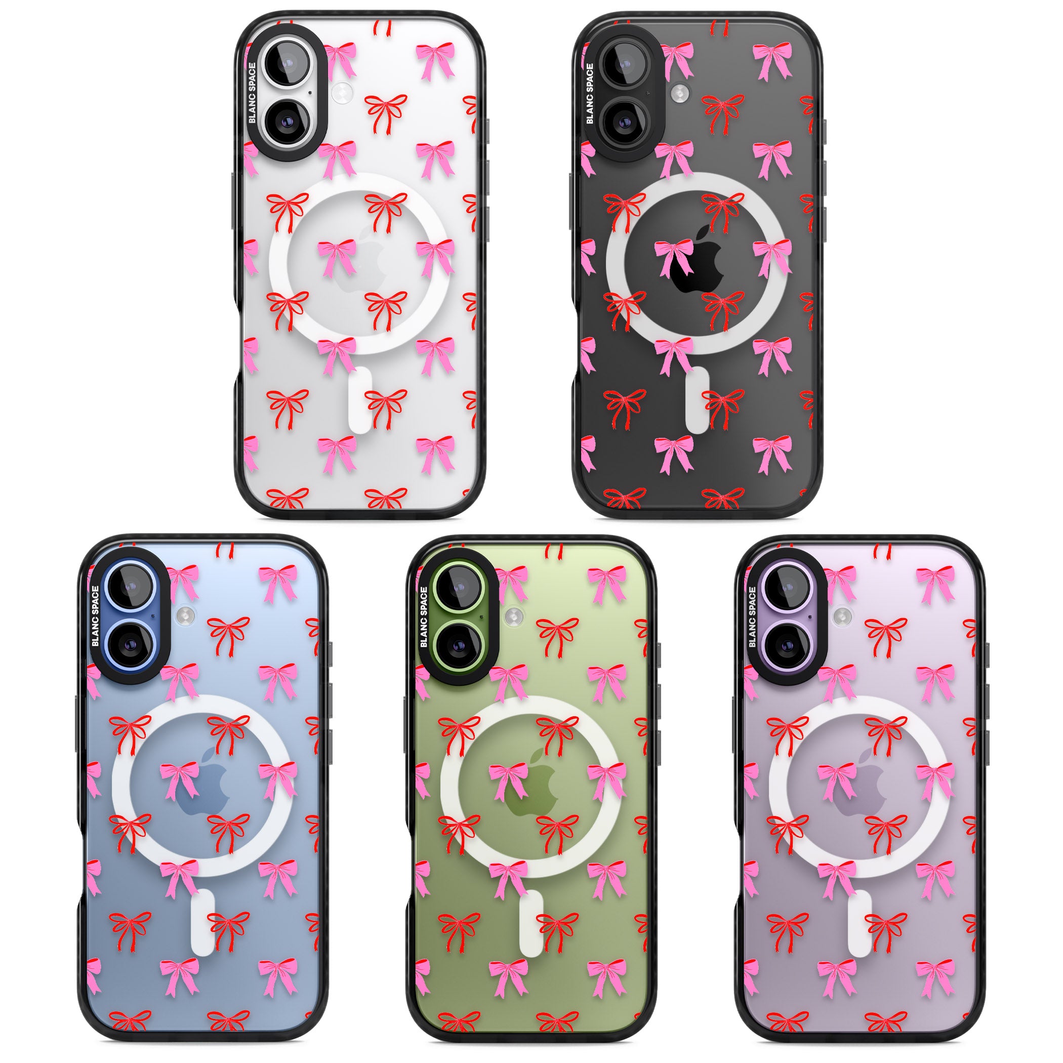 Cute Bow Pattern iPhone 17 Impact Pro Black Phone Case APT Impact Protection
