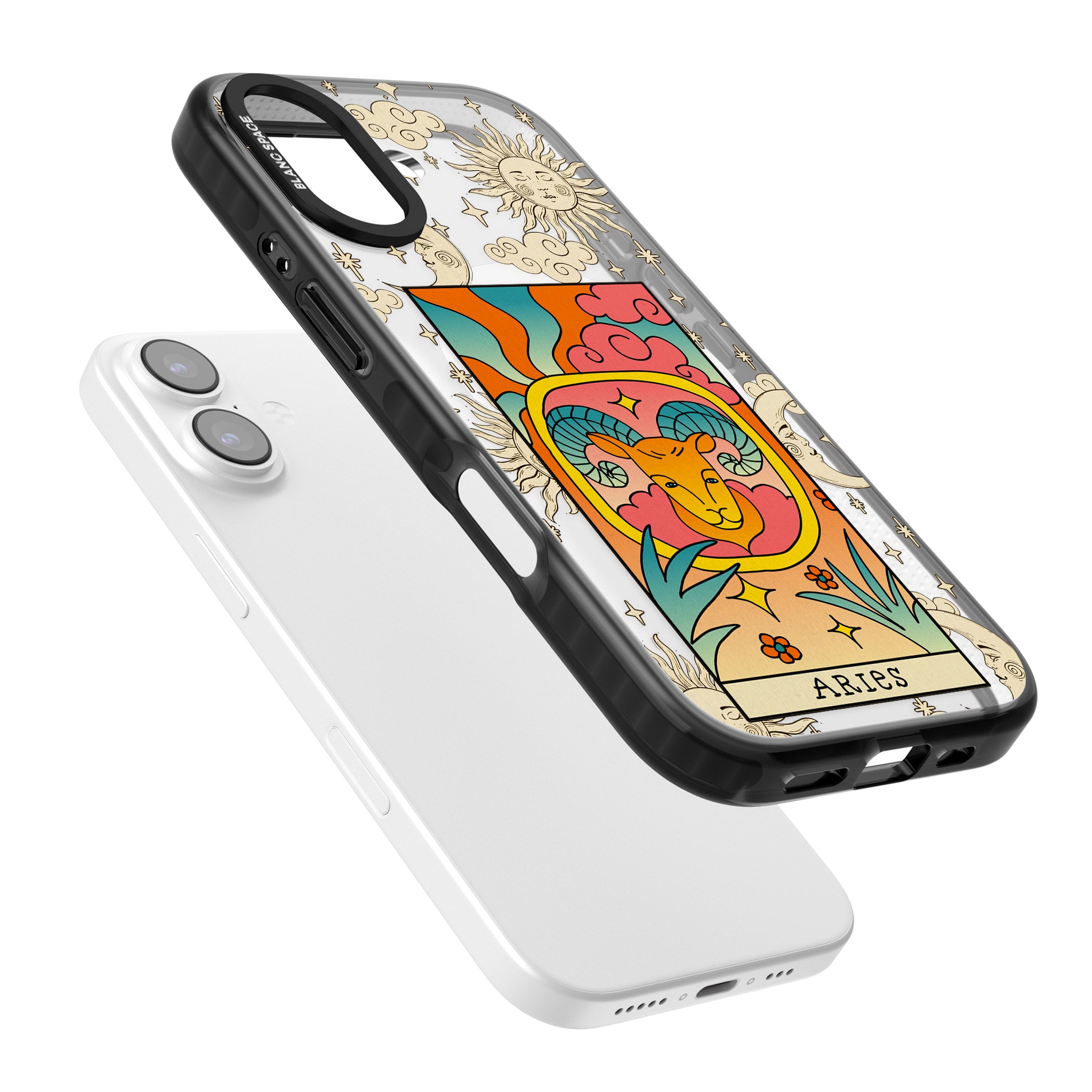 Celestial Zodiac Aries iPhone 17 Impact Pro Black Phone Case Colours