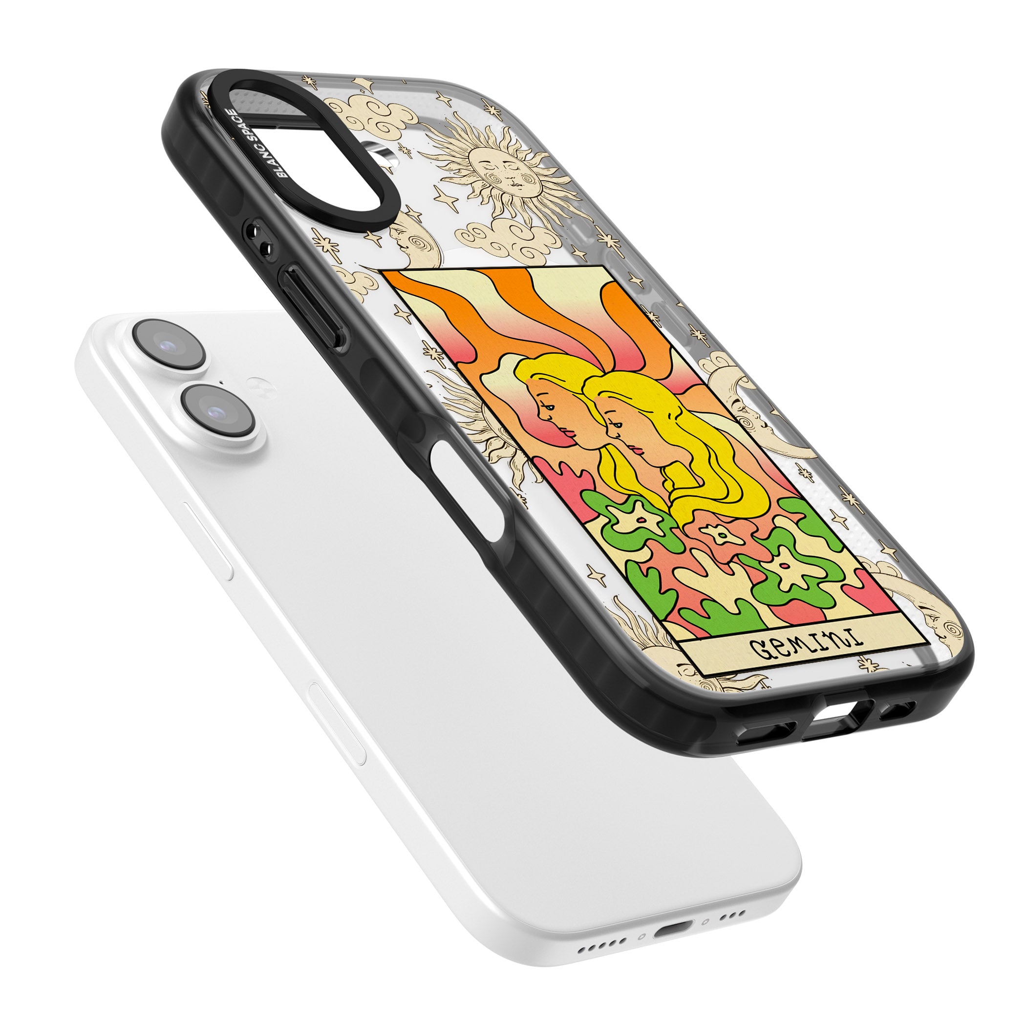 Celestial Zodiac Gemini iPhone 17 Impact Pro Black Phone Case Colours