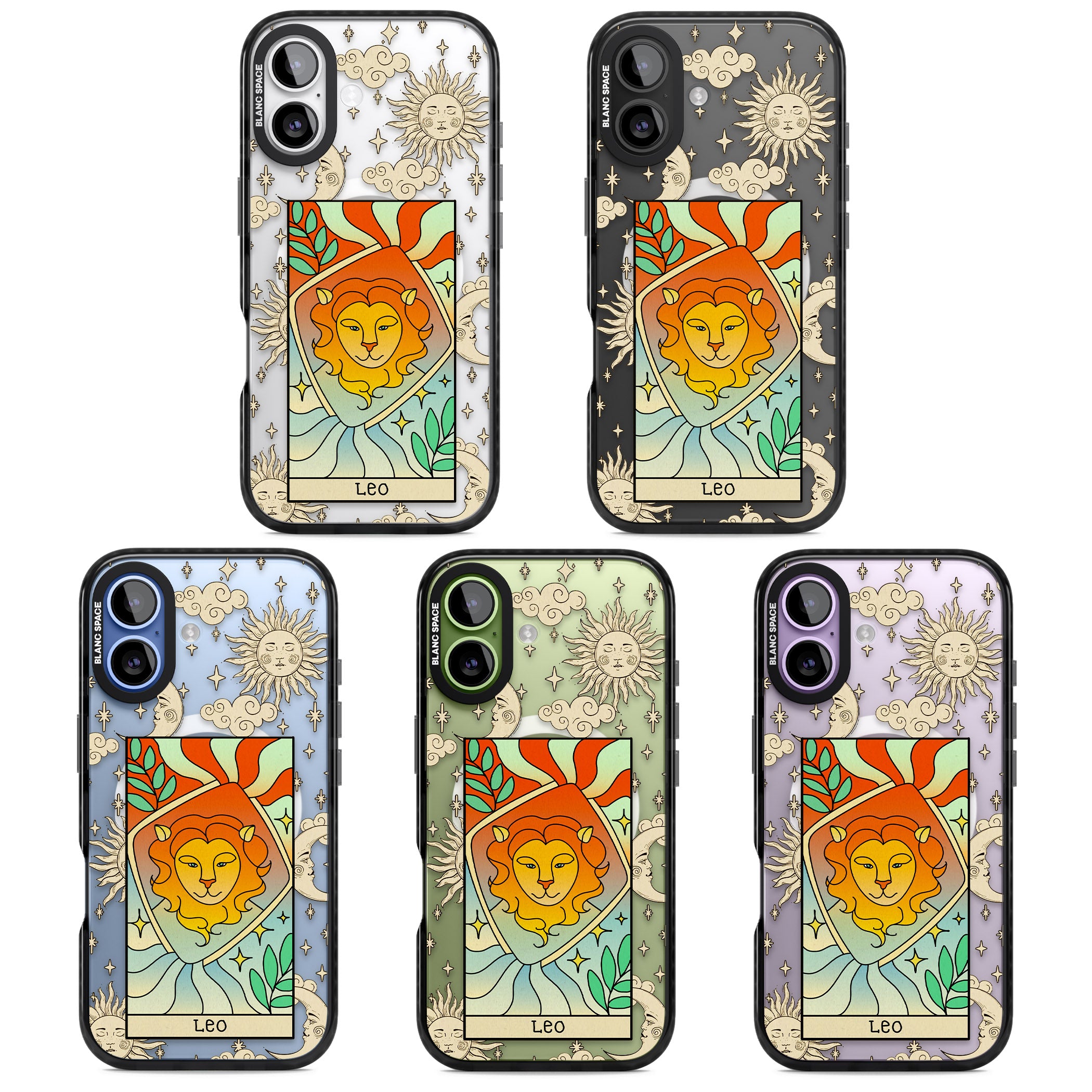 Celestial Zodiac Leo iPhone 17 Impact Pro Black Phone Case APT Impact Protection