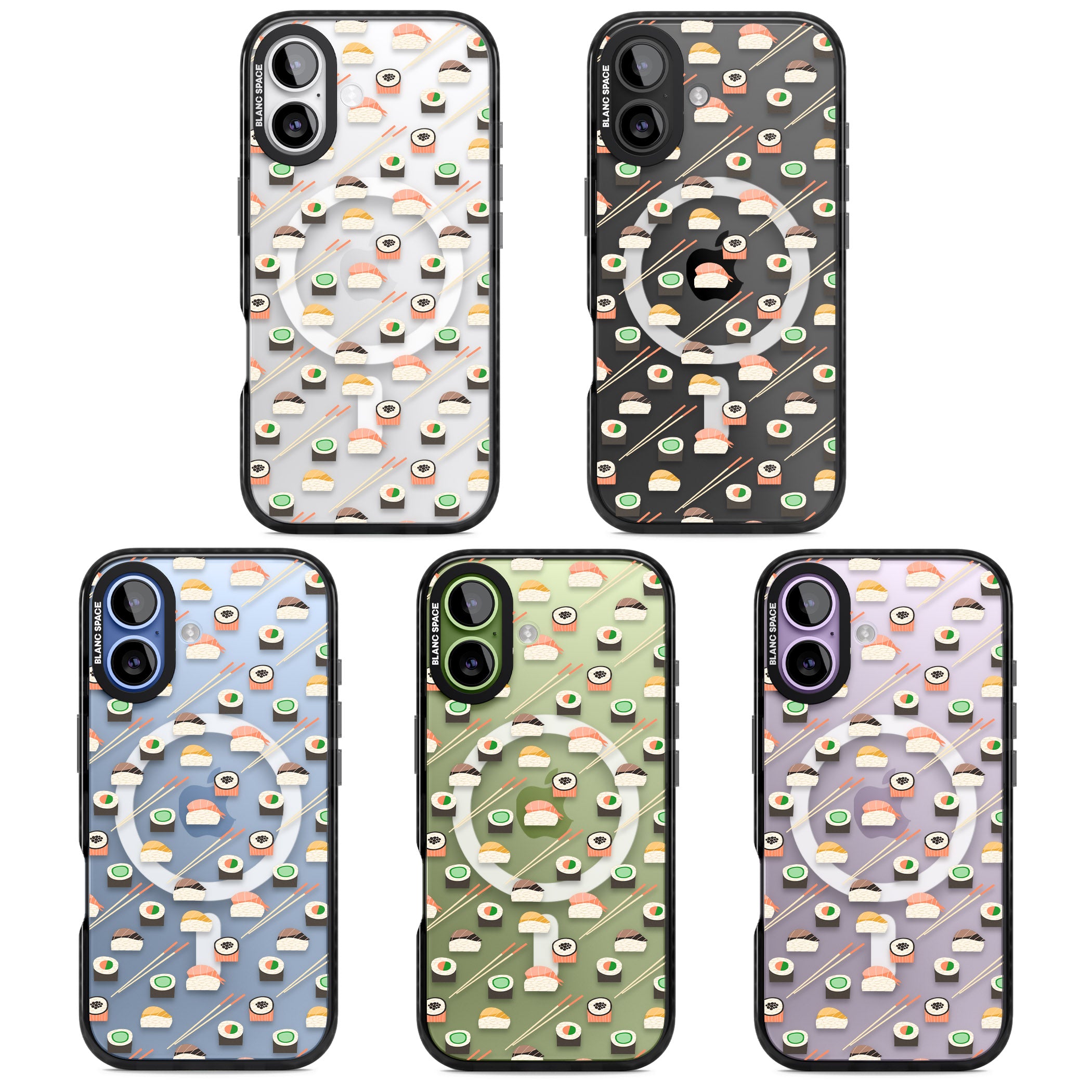 Sushi & Chopsticks Pattern iPhone 17 Impact Pro Black Phone Case APT Impact Protection