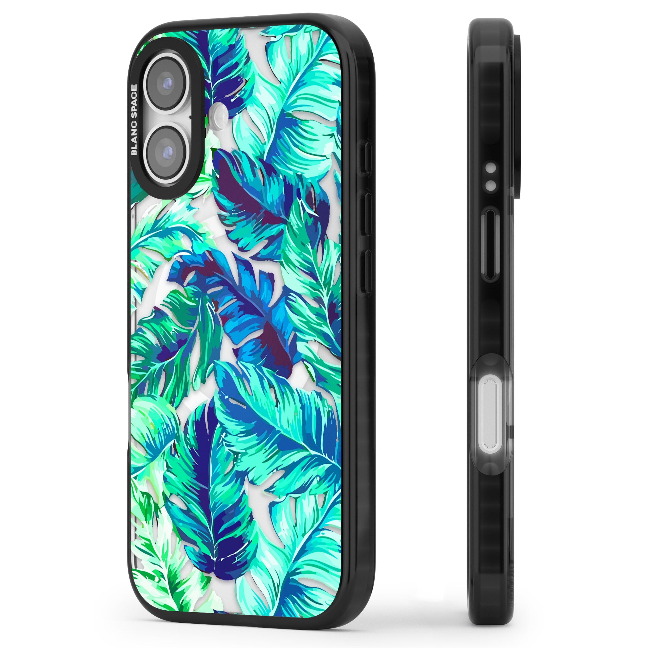 Tropical Palms iPhone 17 Impact Pro Black Phone Case Side Profile