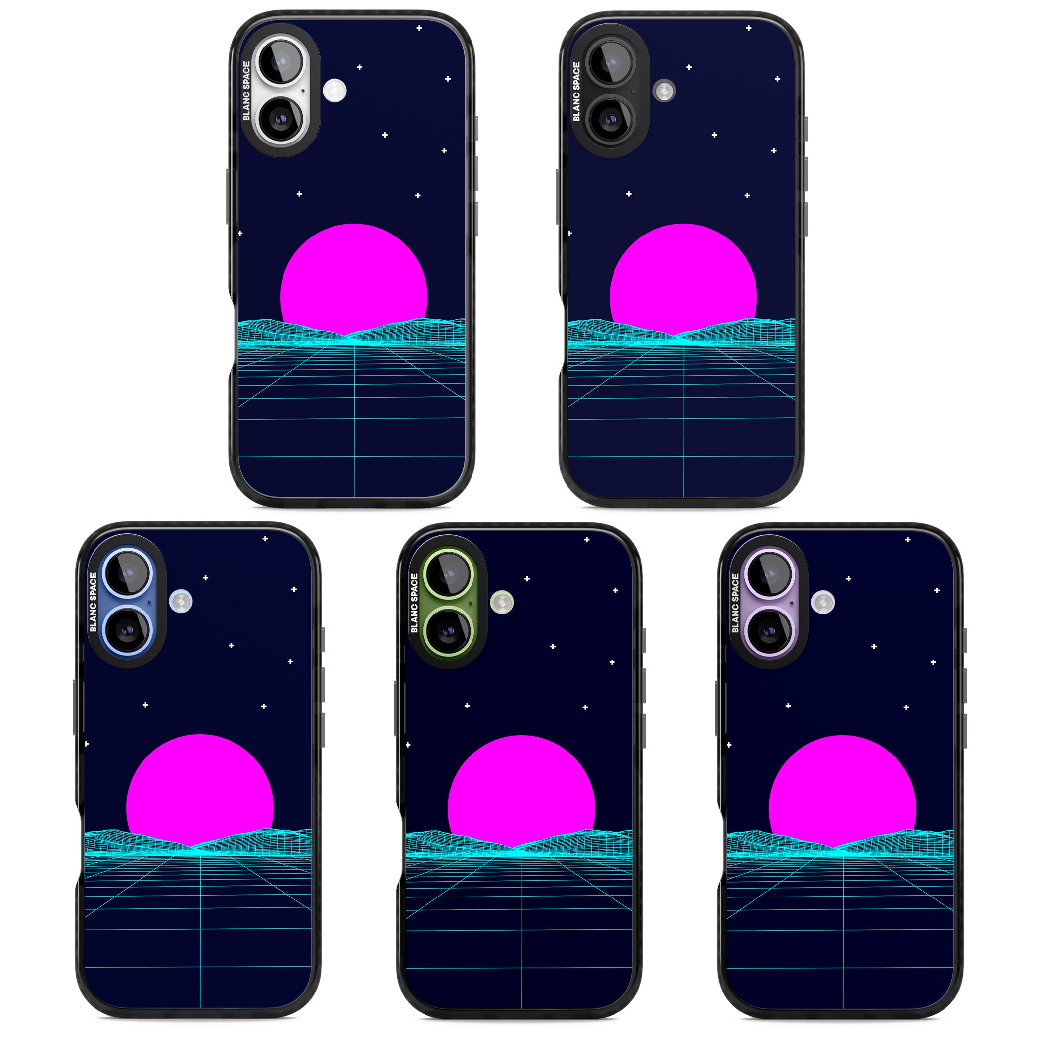 Miami Sunset Vaporwave iPhone 17 Impact Pro Black Phone Case APT Impact Protection