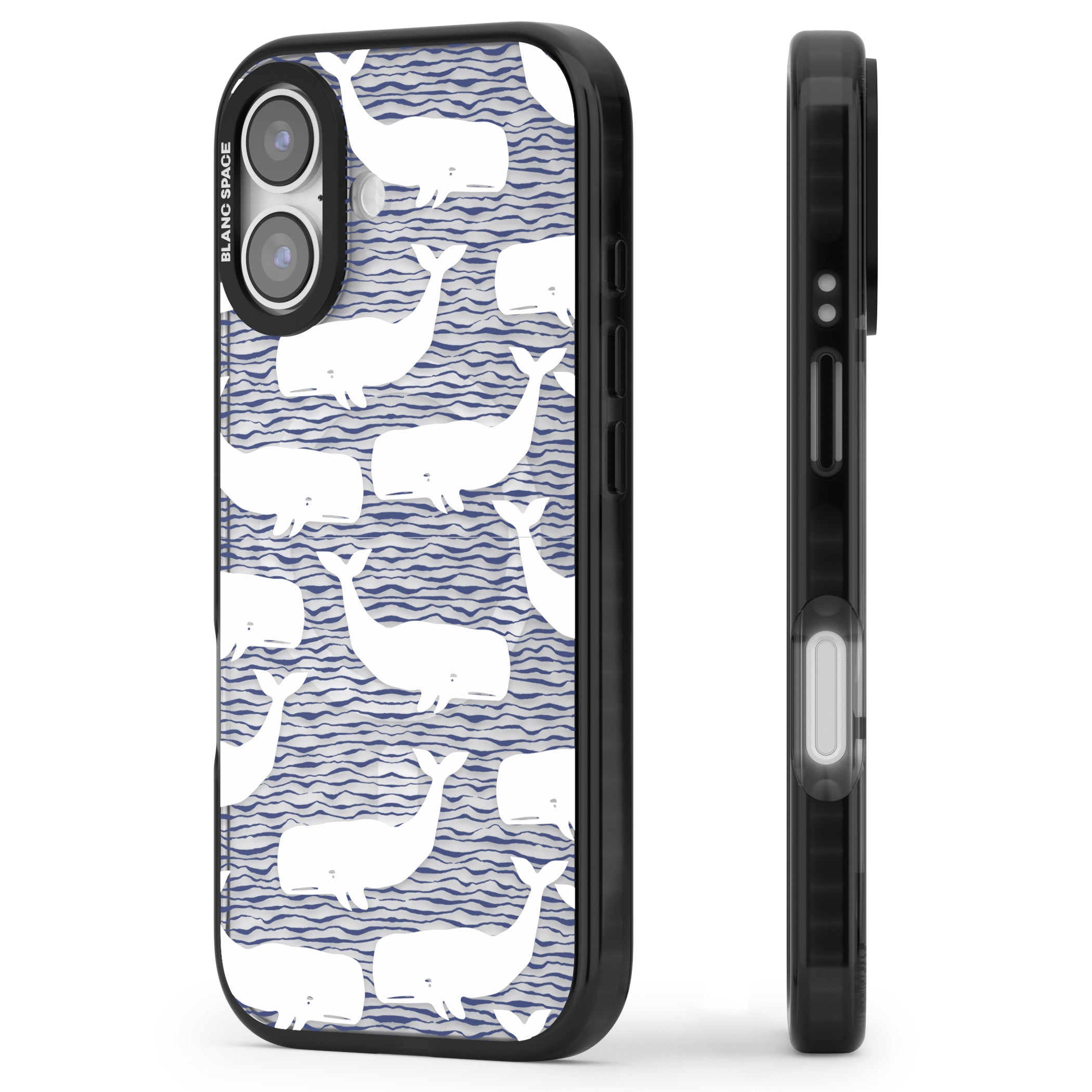 Whale Wave iPhone 17 Impact Pro Black Phone Case Side Profile