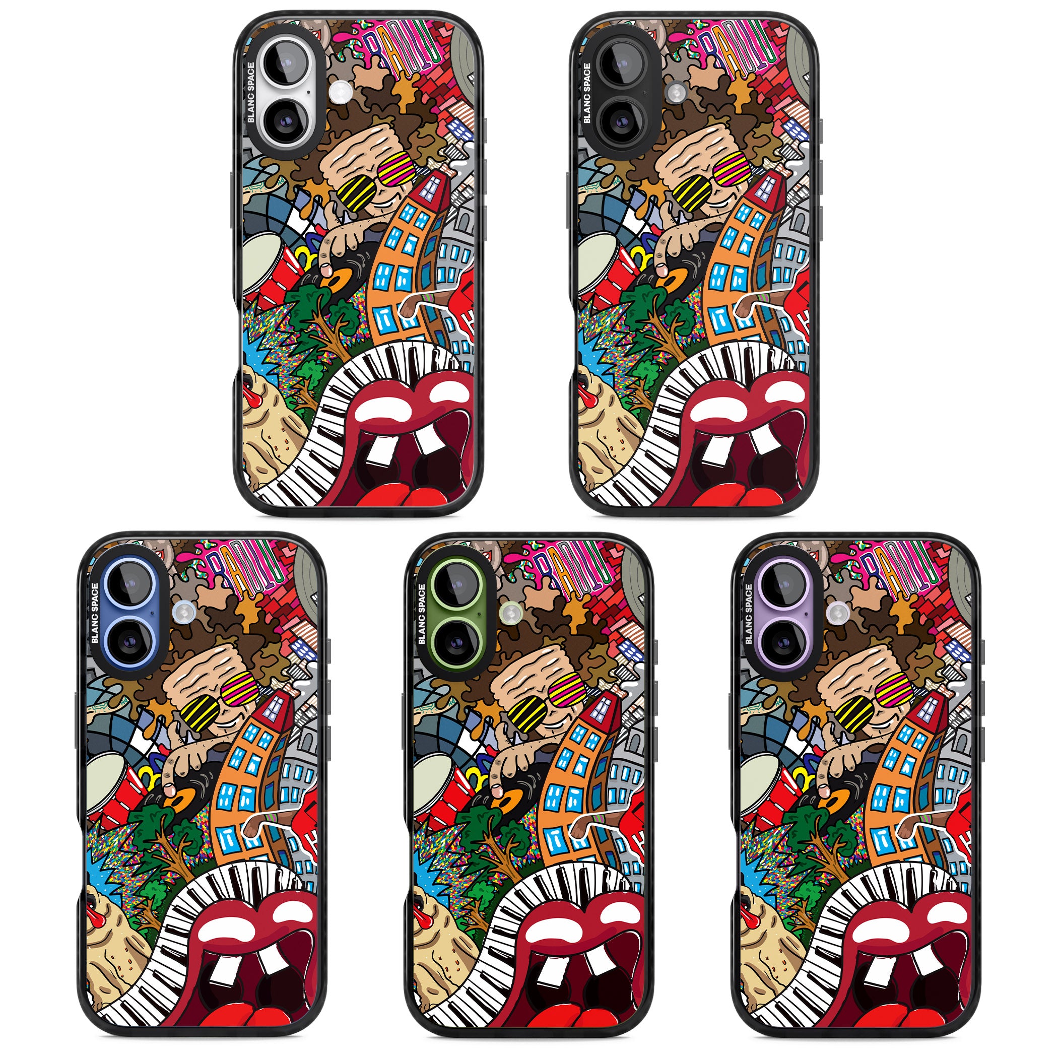 Funky Music City iPhone 17 Impact Pro Black Phone Case APT Impact Protection